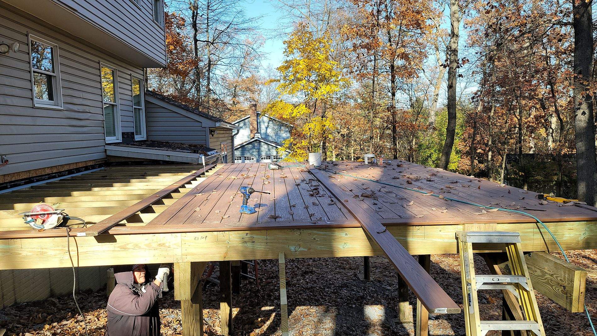 Rebuild deck, exterior wall repair and sliding glass door by Roof Right Inc
