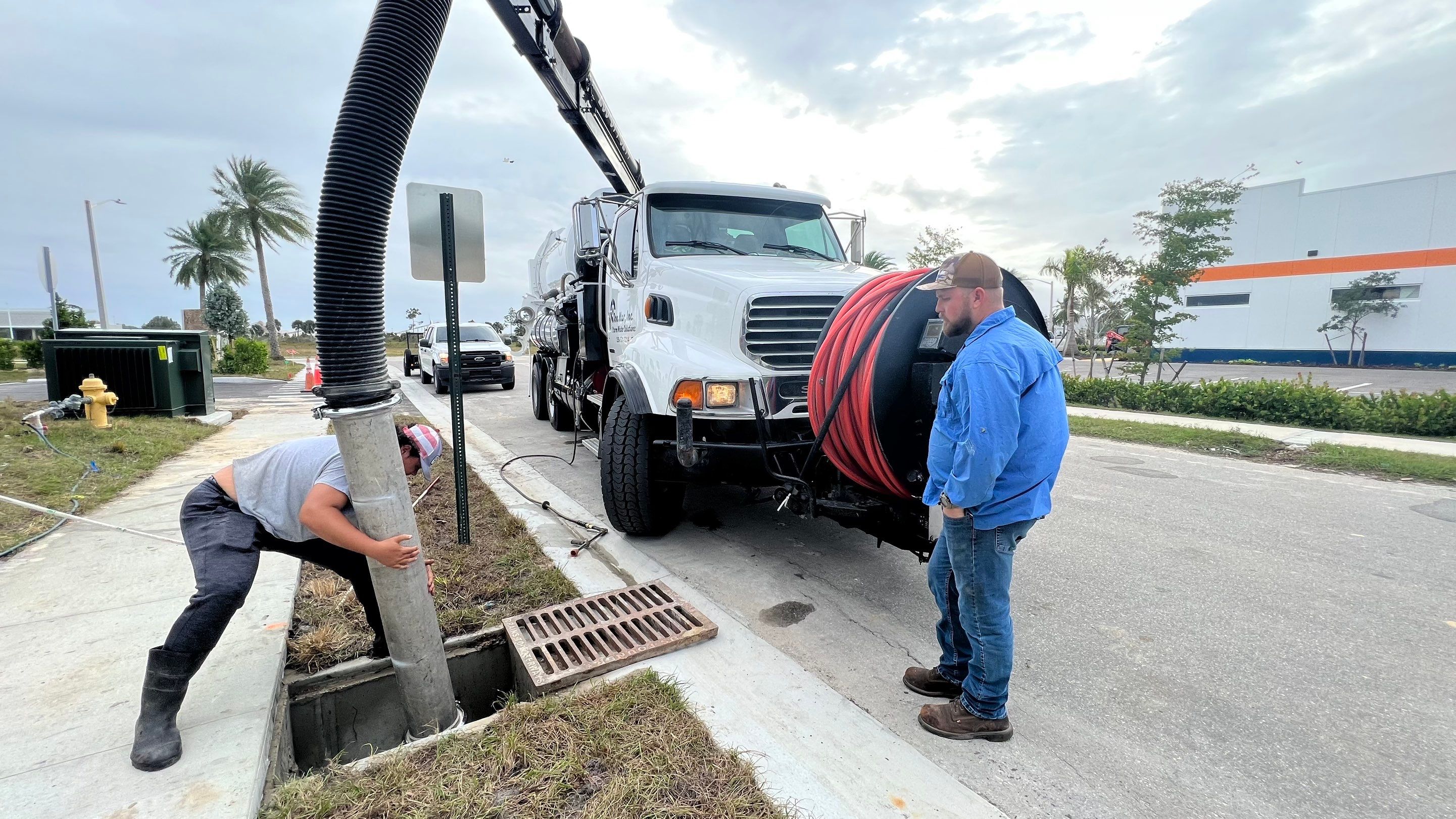 New Construction Storm Drain System Cleaning by APS Power & Water