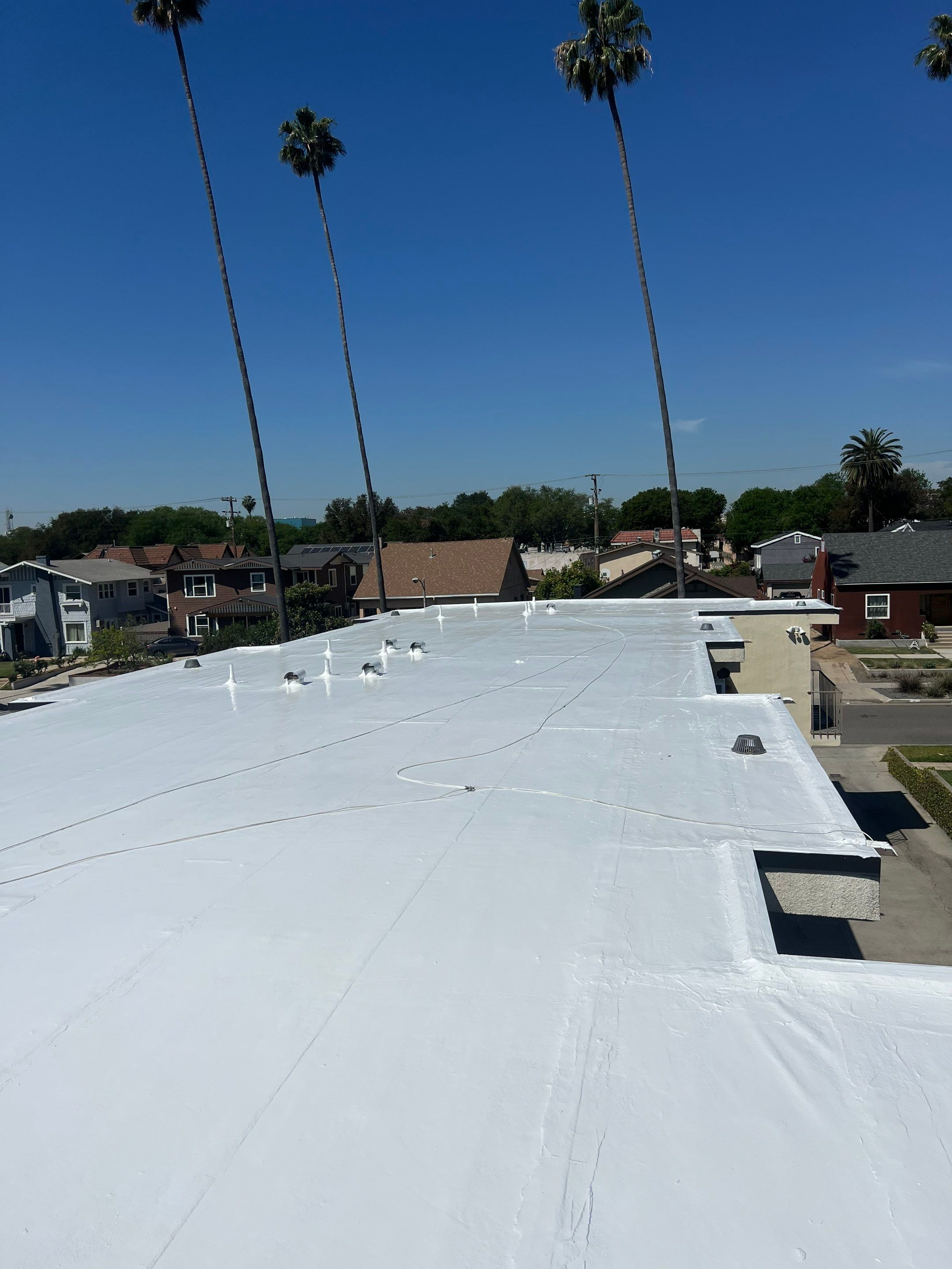 New Drainage and Silicone Membrane Installation using American Standard Coatings Silicone-S by Hull Brothers Roofing