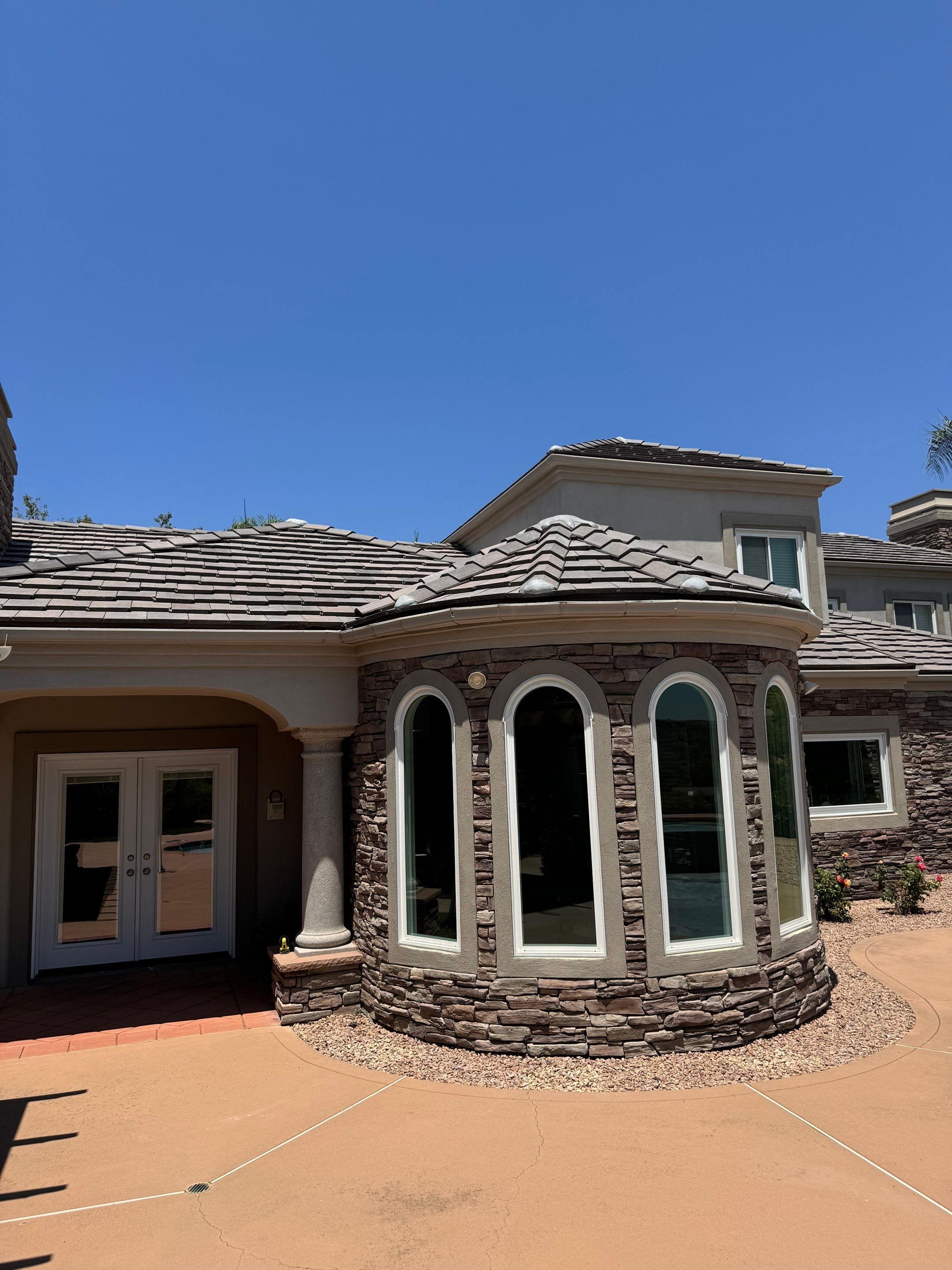 Full Roof Replacement Featuring Staggered Eagle Concrete Tiles in Poway by Reliable Roofing San Diego Inc.