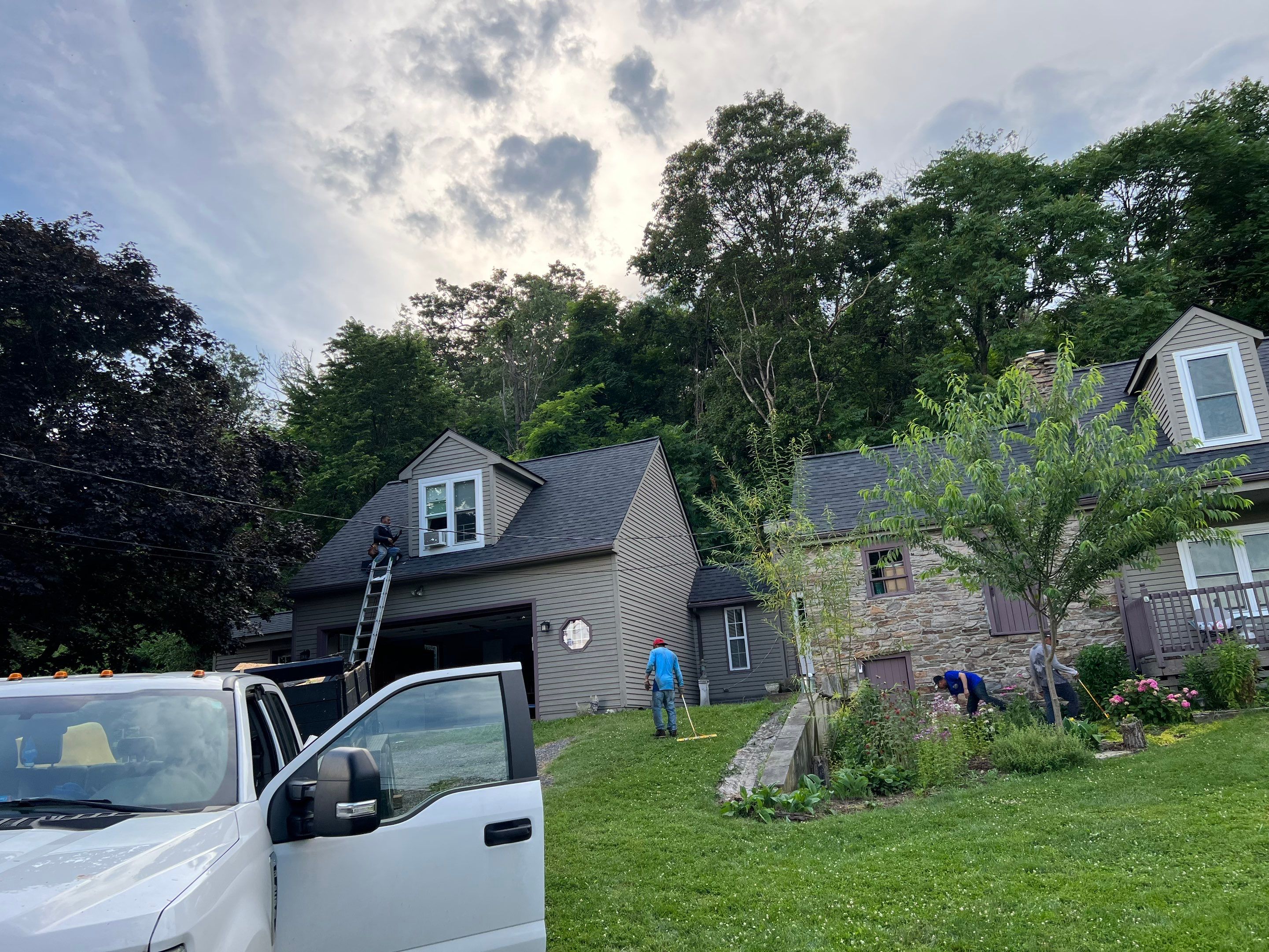 Residential Roofing Installation using Atlas Pinnacle Pristine Black Architectural Shingles by Frederick Roof Repair