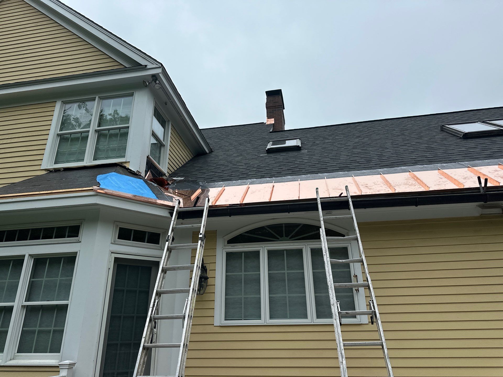Roof Replacement with Owens Corning Shingles and Copper Flashing by Mighty Dog Roofing of Greater Middlesex County