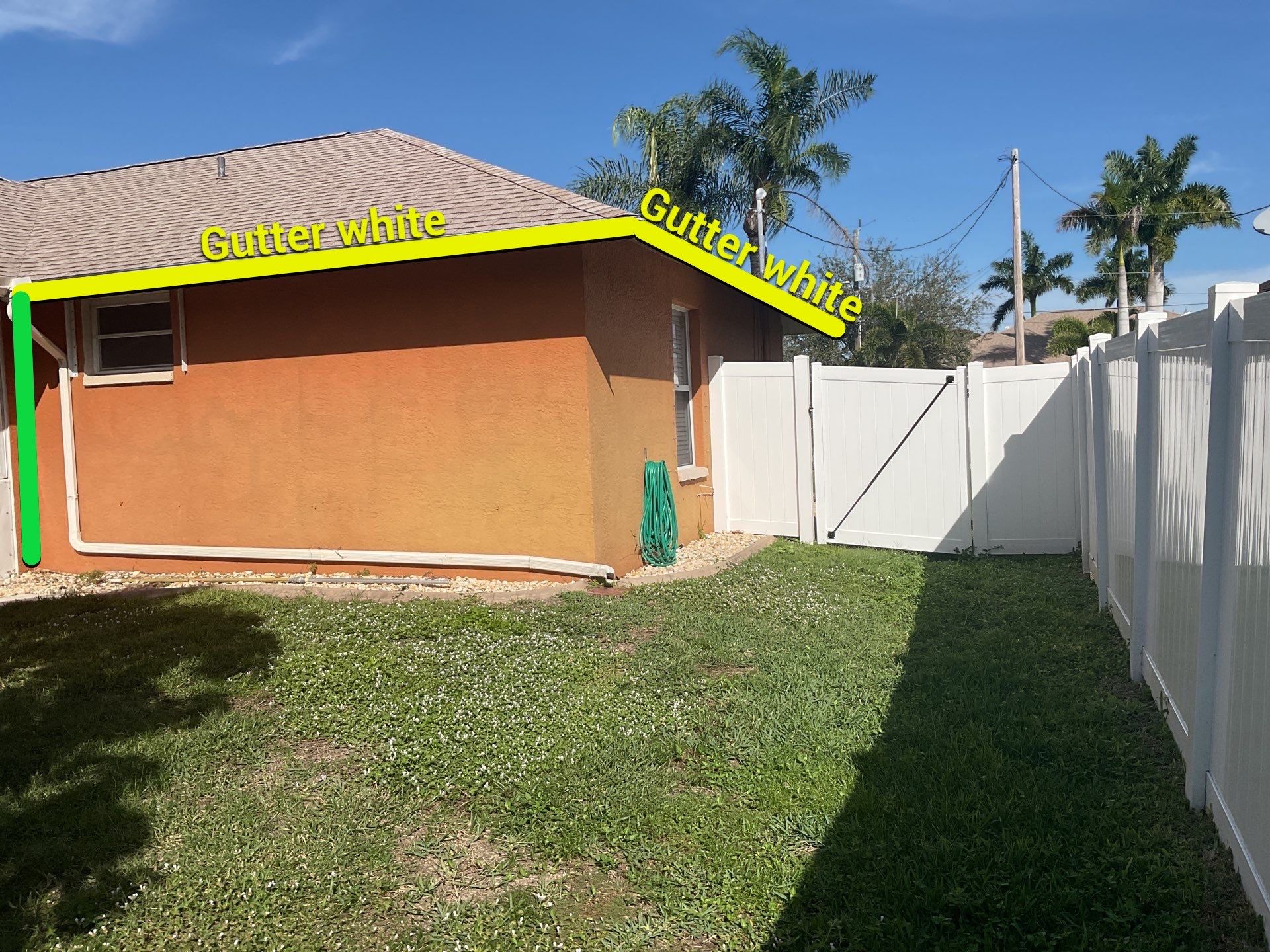 White 6-Inch Seamless Gutters in Cape Coral FL by Gutter Professors