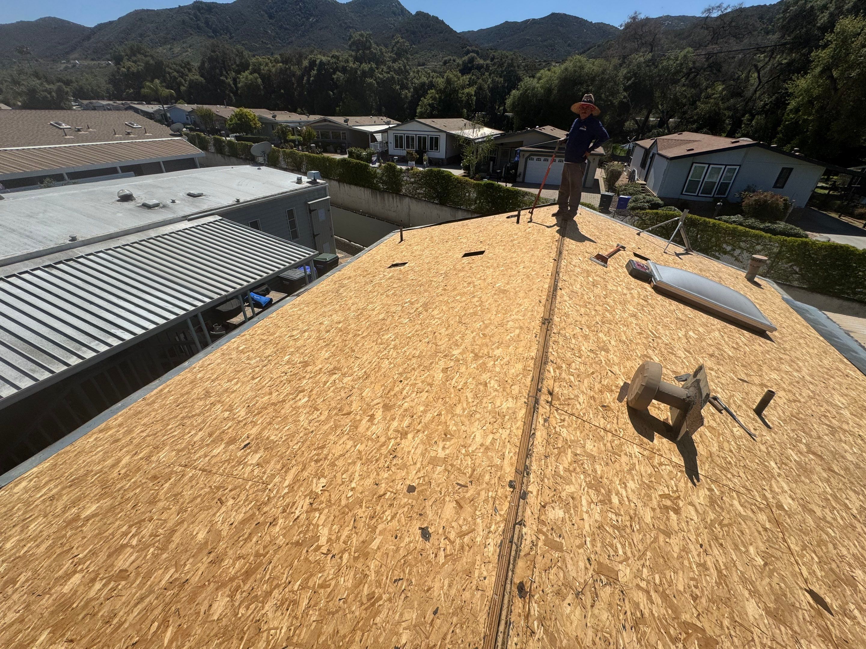Escondido Mobile Home Shingle Roof Replacement with Owens Corning Duration Cool Amber by Zenith Roofing Services
