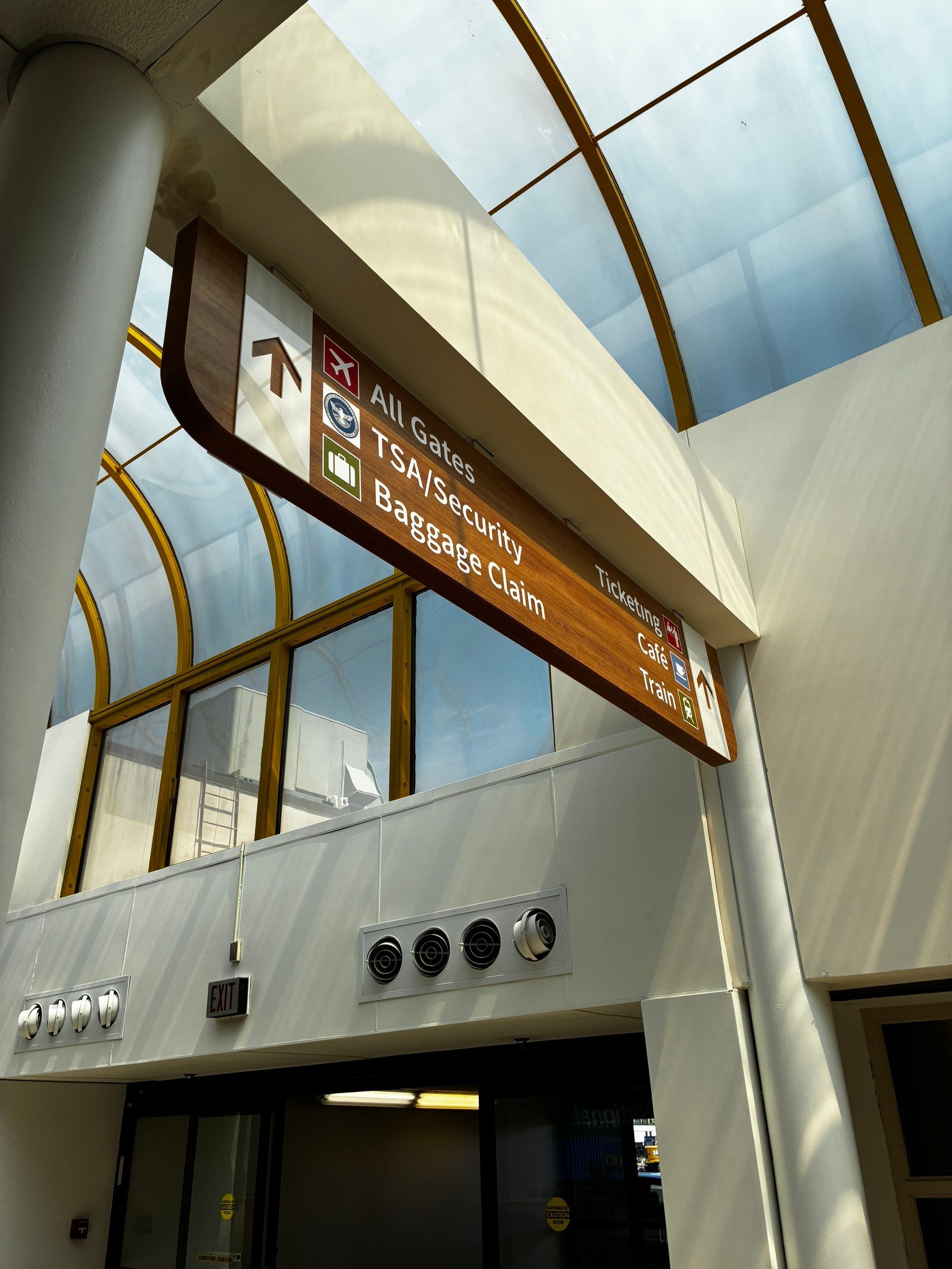 South Bend Airport Interior Wayfinding and Backlit Signage Installation by Hayes Design co