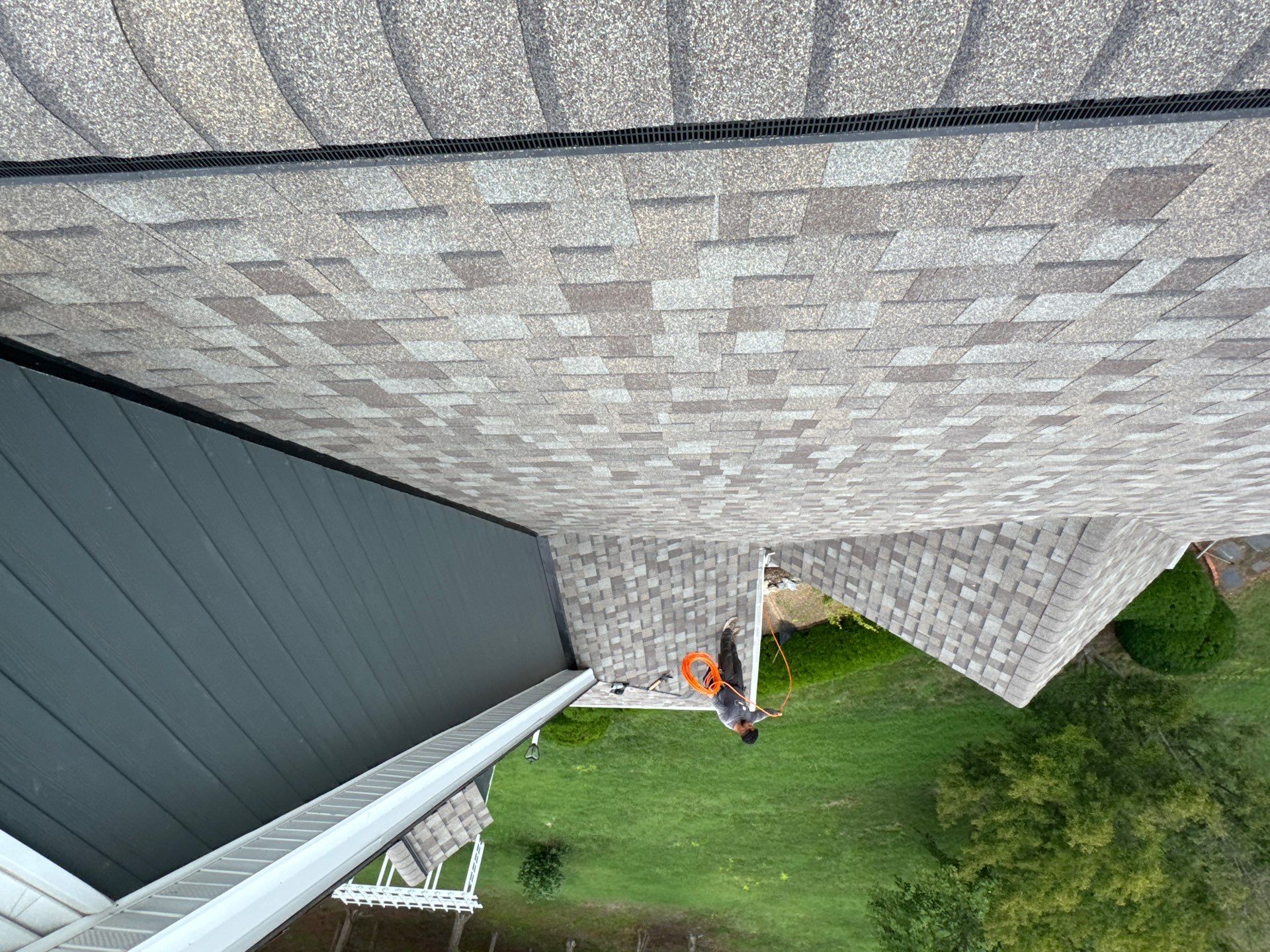 Roof Replacement and White Gutter Installation in Gloucester by Cade Construction
