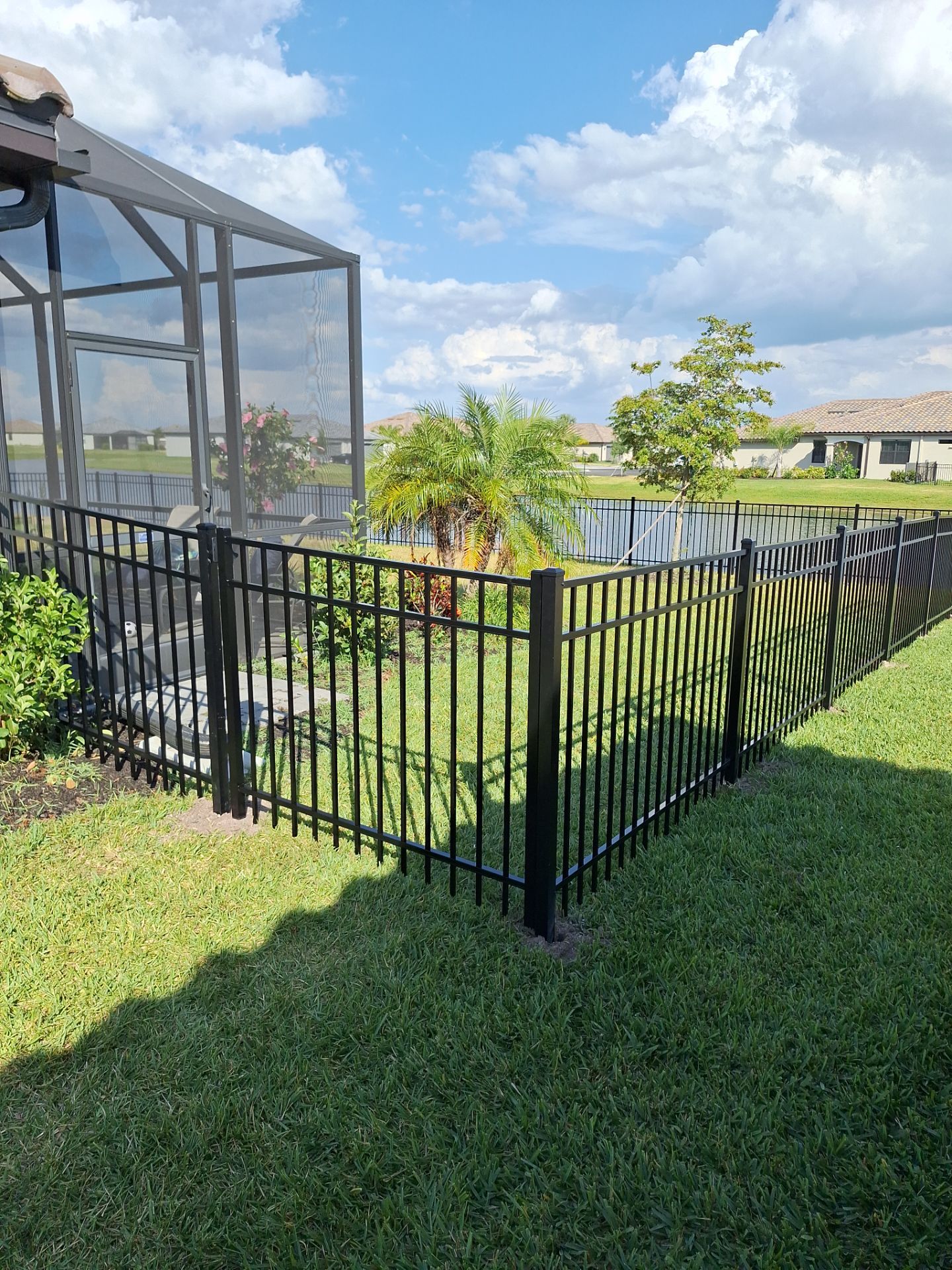 Aluminum Fence Installation using Black 3 Rail Aluminum Fence by Asap fence and gates, LLC