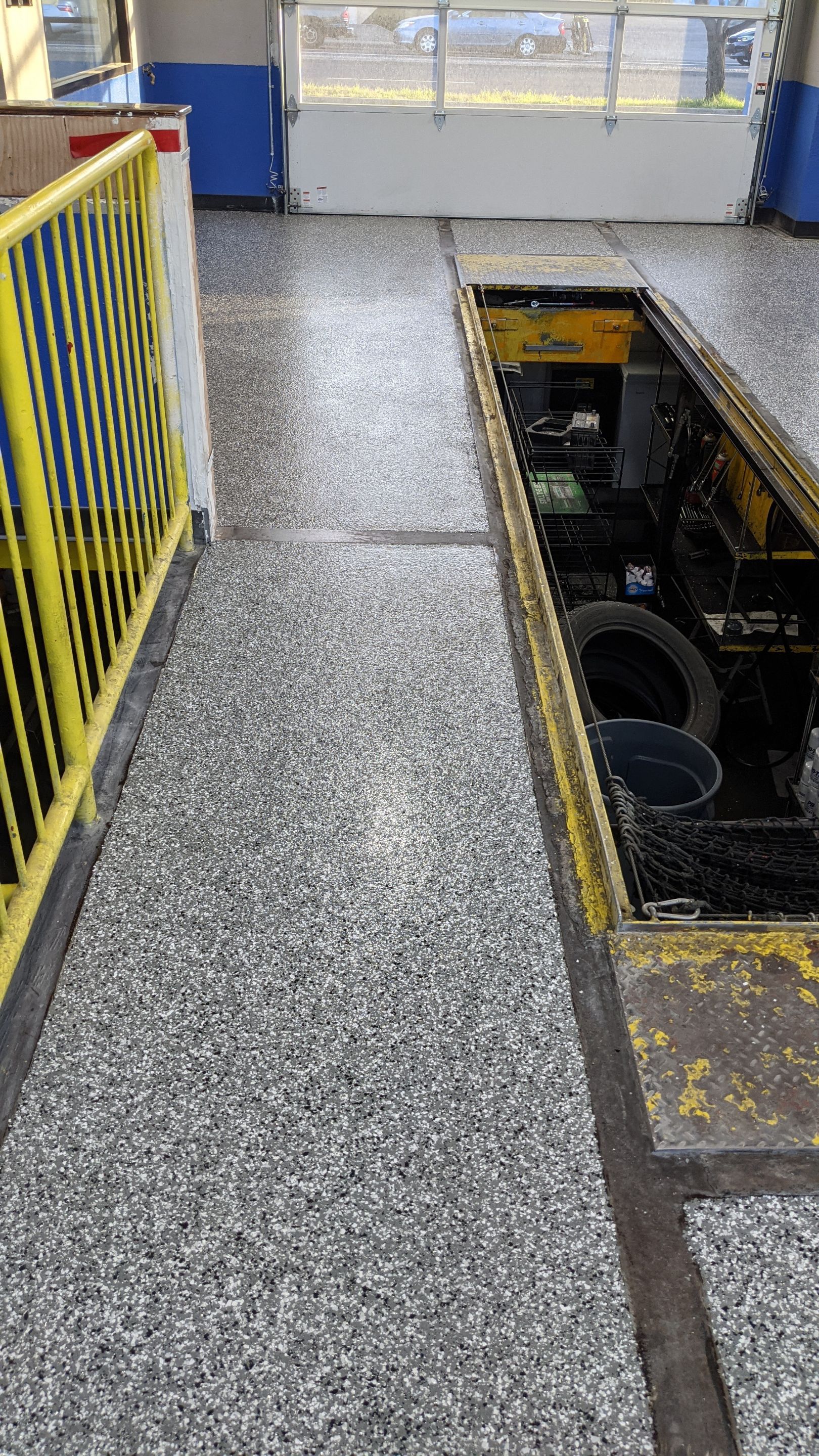 Commercial Floor Transformation using Slate Stone by Croc Coatings, LLC