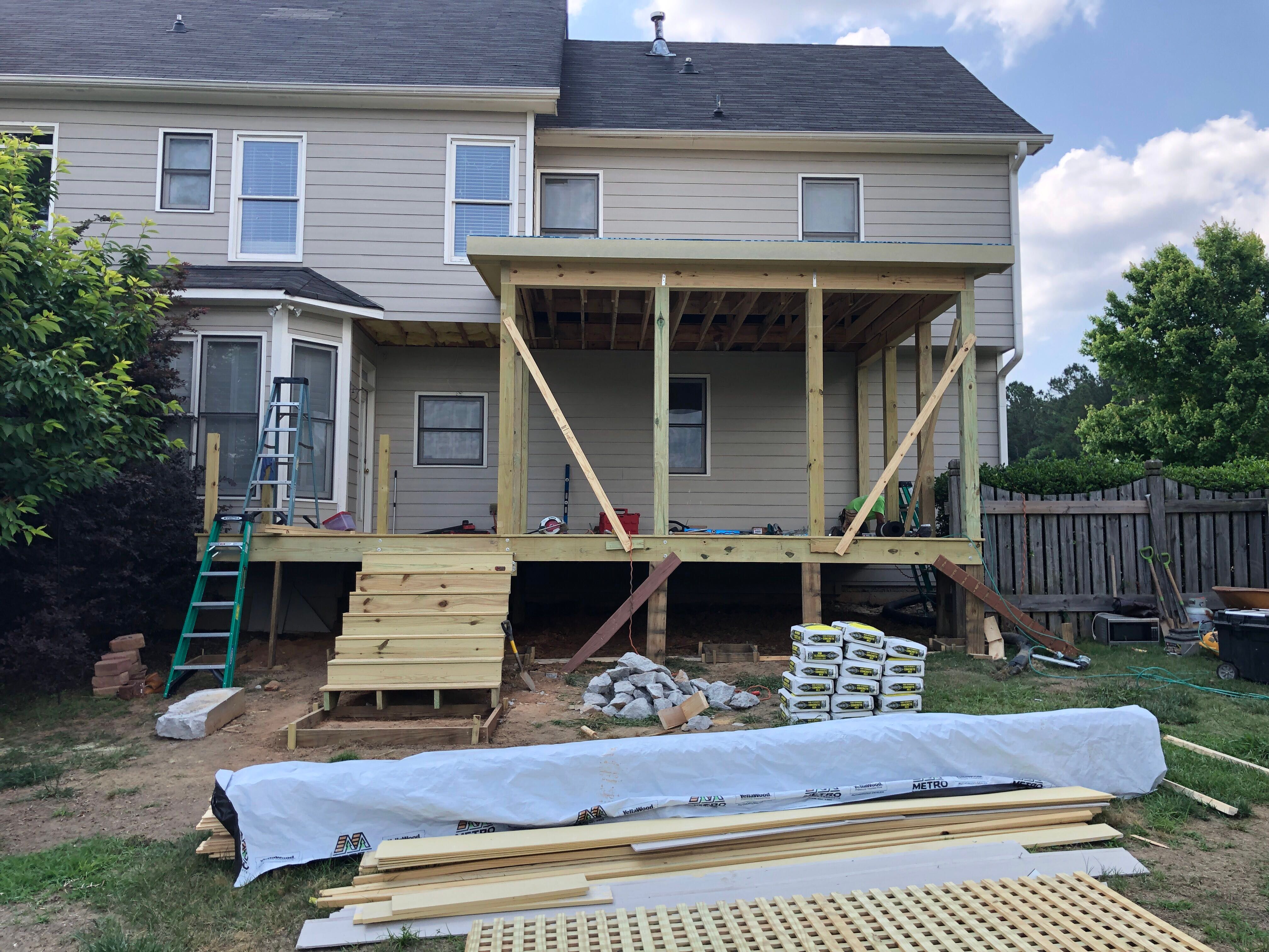 Screened-In Porch and Elevated Deck Construction in Acworth by Swift Home Renovations 