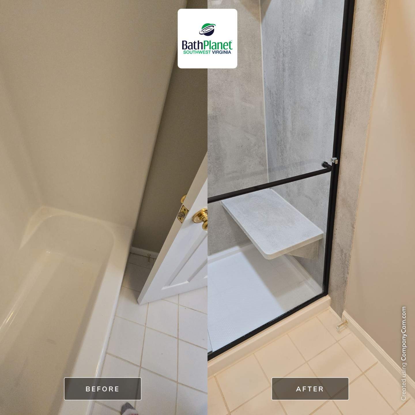 Modern Tub to Shower Conversion by BathPlanet SW Virginia