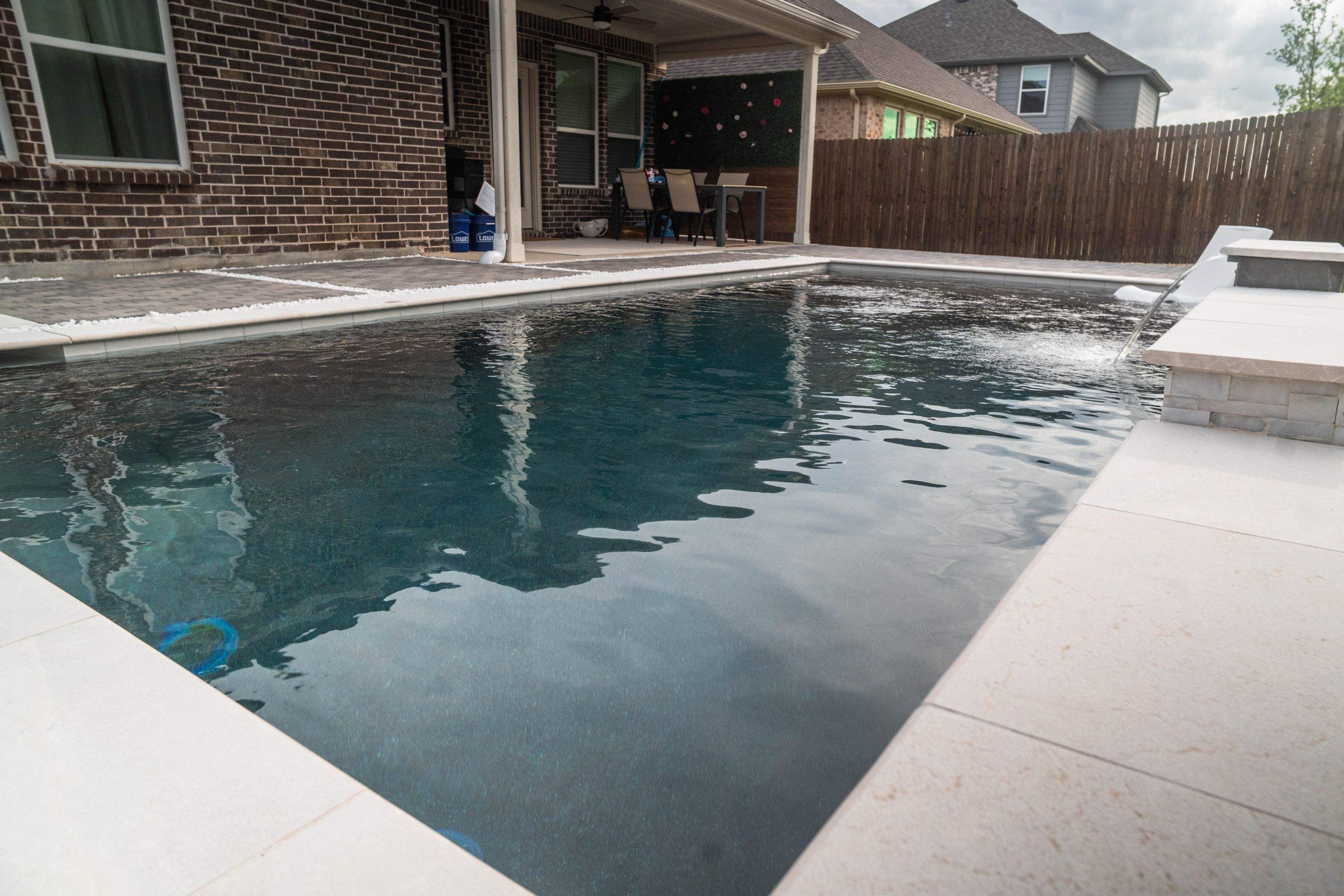 Geometric Pool with Pavers by Pinnacle Pools and Spas - DFW