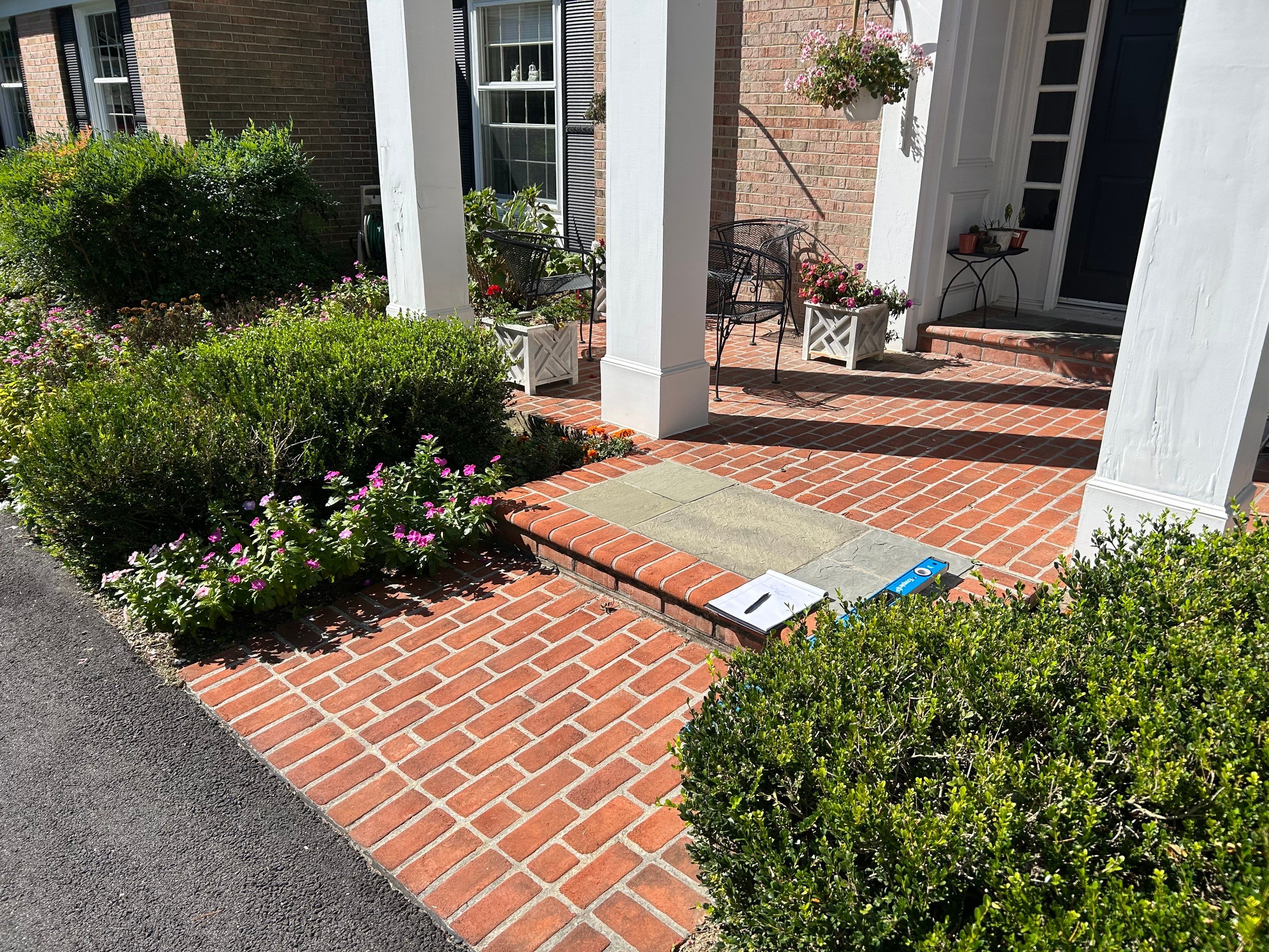 Wrought Iron Handrail Installation for Potomac Brick Entryway by Capitol Iron Works