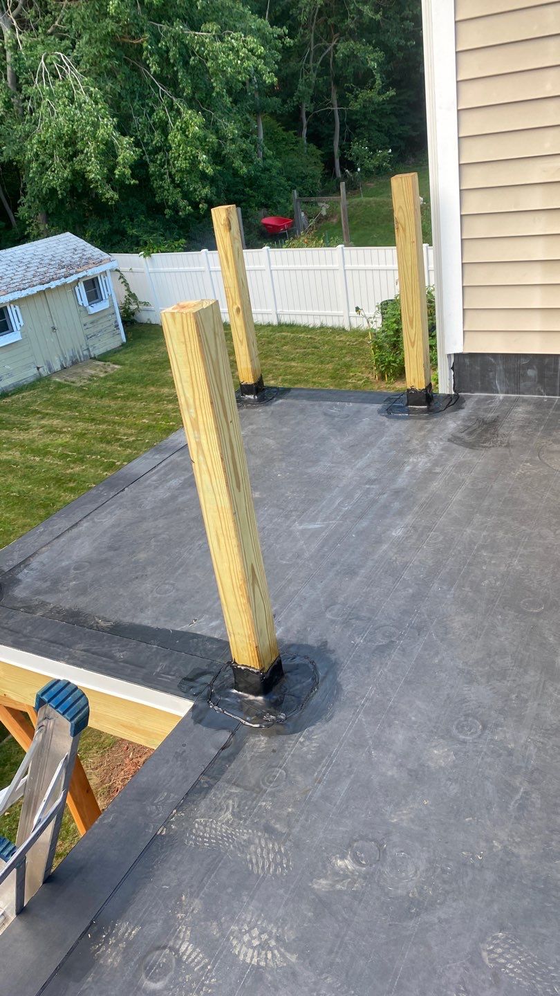 Siding Repair using Certainteed Mainsteet D4 and EPDM roof under deck by A Plus Exterior