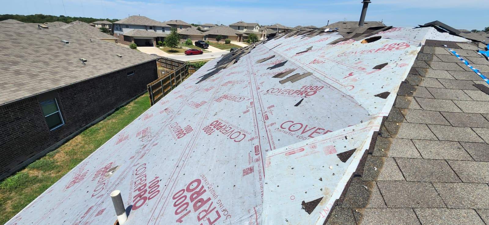 Austin Roofing Replacement with Sheathing Repair and Interior Restoration by Caliber Restoration LLC