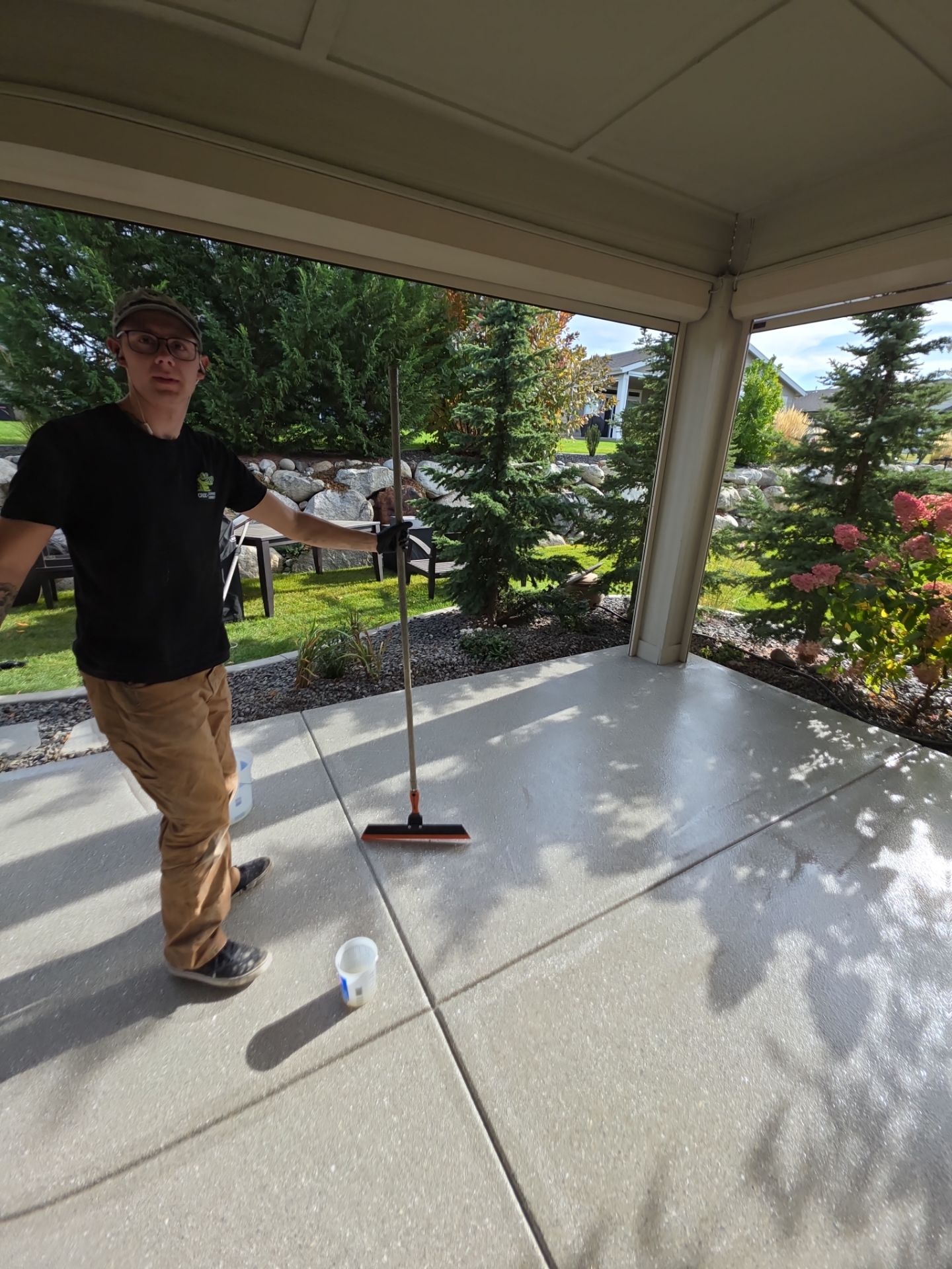 Front Porch and Back Patio Concrete Transformation in Liberty Lake by Croc Coatings, LLC