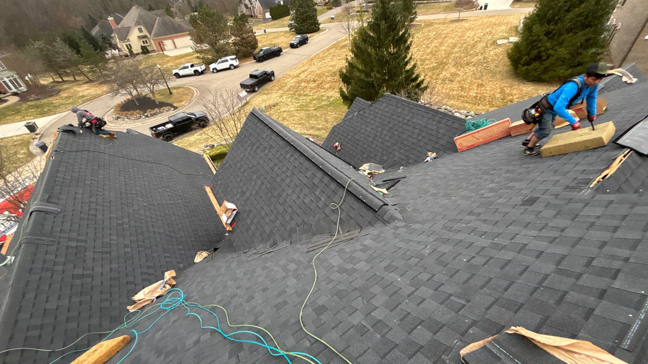 Roof Replacement using CertainTeed Landmark Moire Black by 180 Contractors