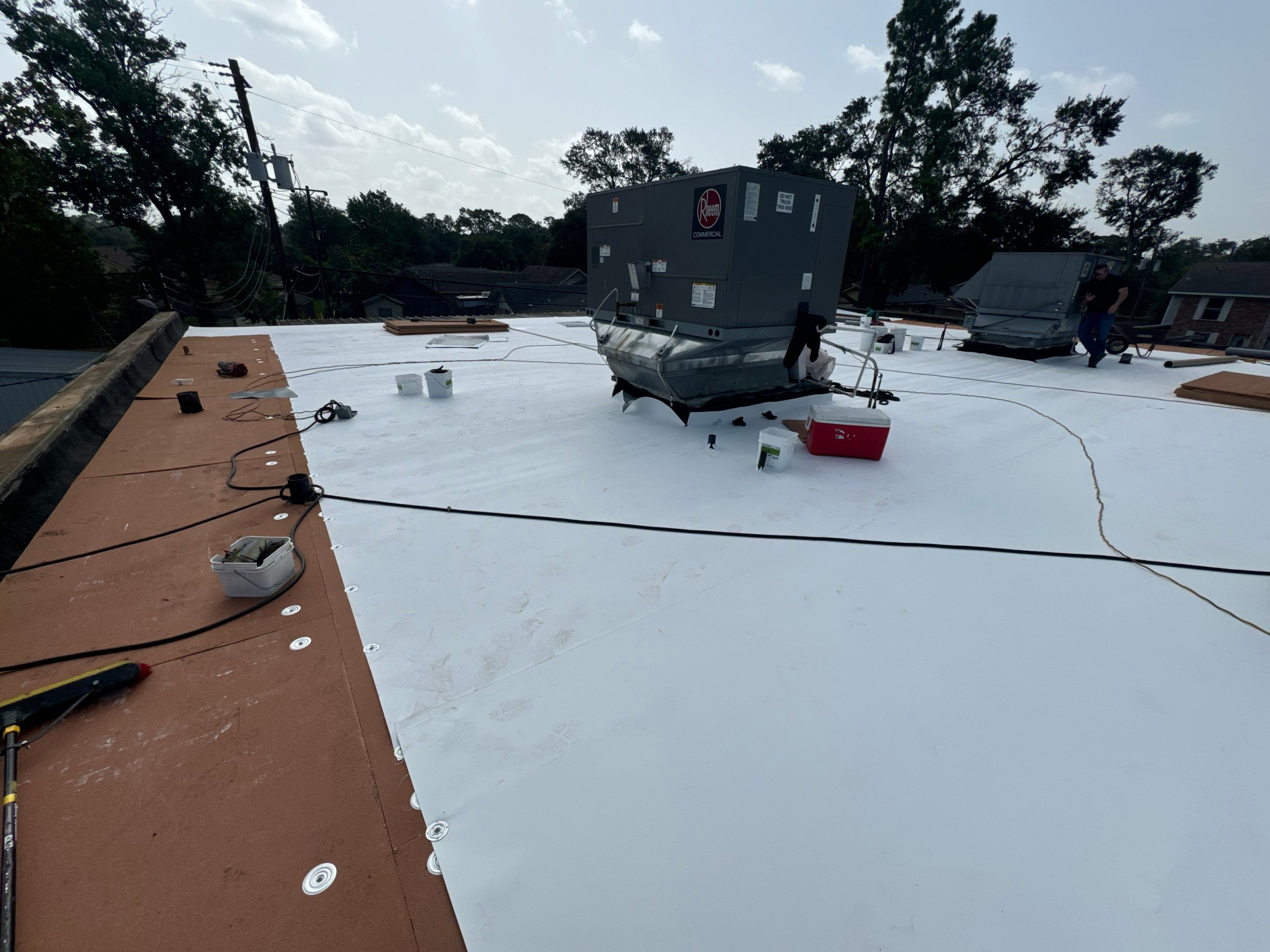 Commercial Roofing Installation using TPO by Core Four Roofing
