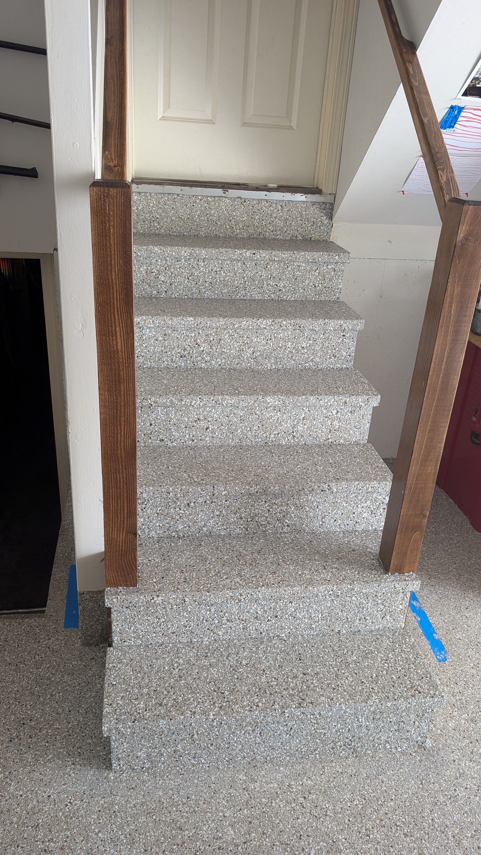 Epoxy Garage Floor Refinishing and Custom Stair Construction in Overland Park by Banner Garage