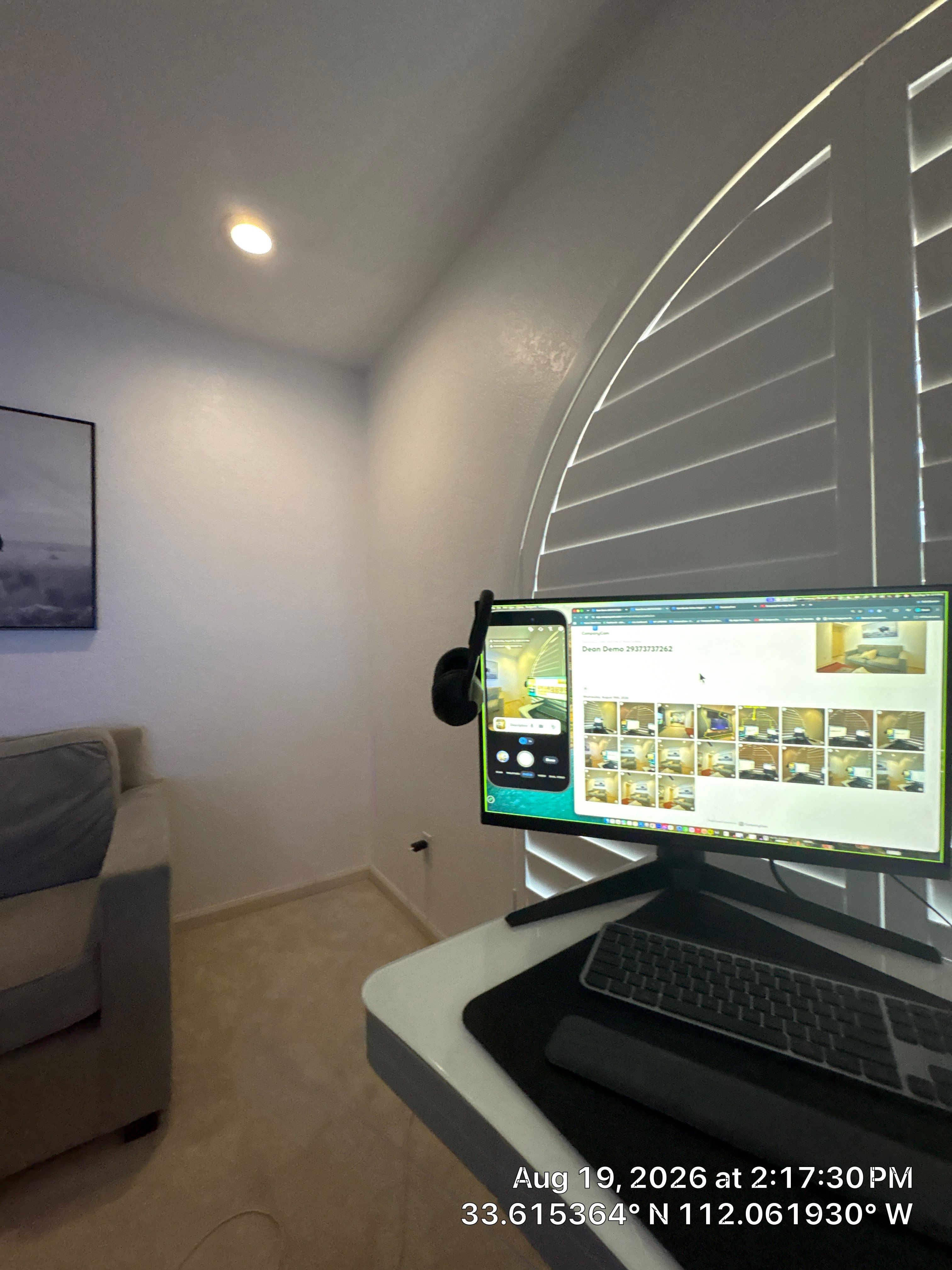 Phoenix Home Office Upgrade with Shutter Installation and AV Mounting by CompanyCam Sales Demo