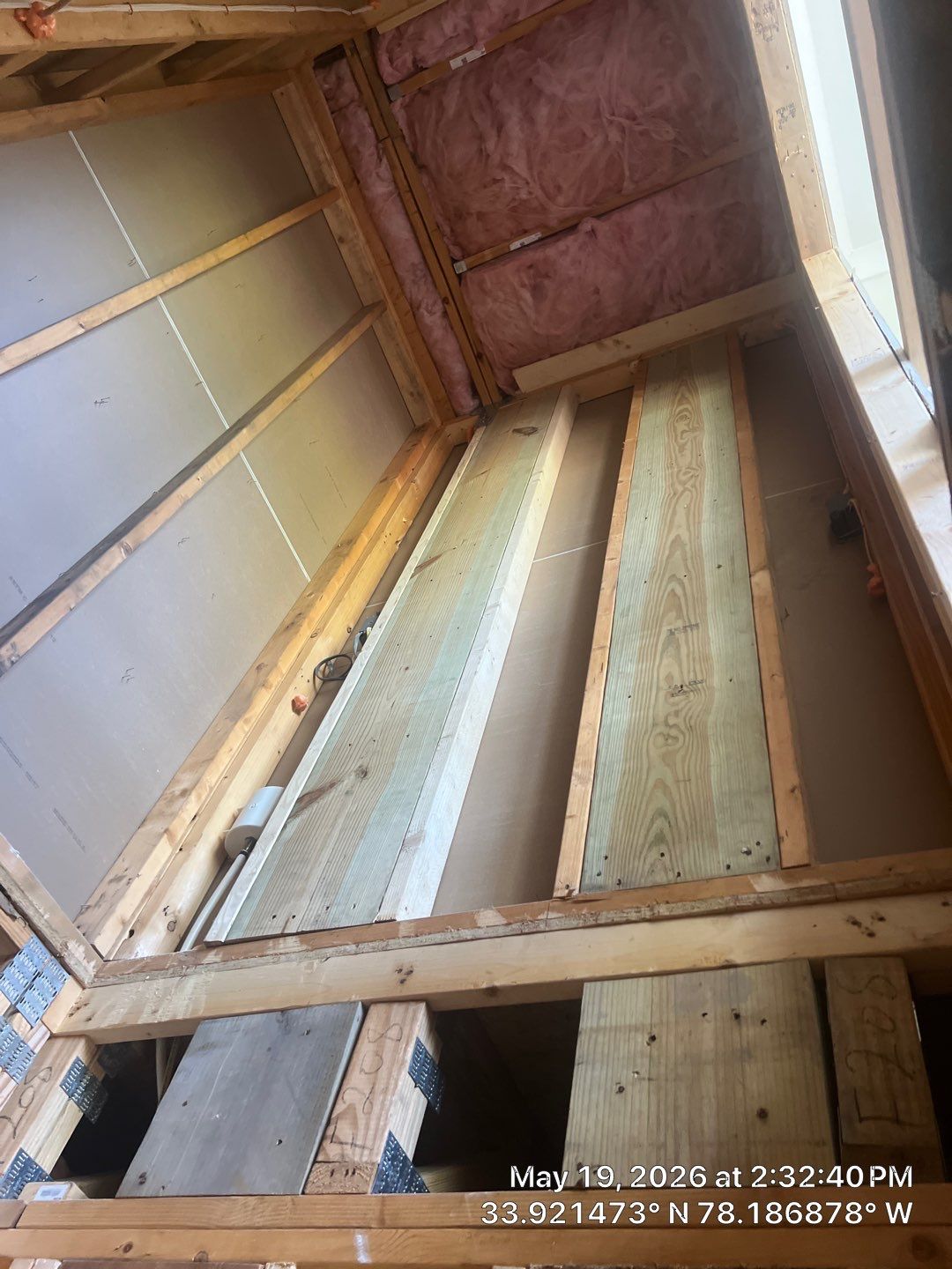 Residential Elevator Shaft Framing and Structural Construction in Oak Island by RGR Construction and Roofing, LLC