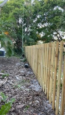 Wood Fence Installation using Shadowbox Wood Fence