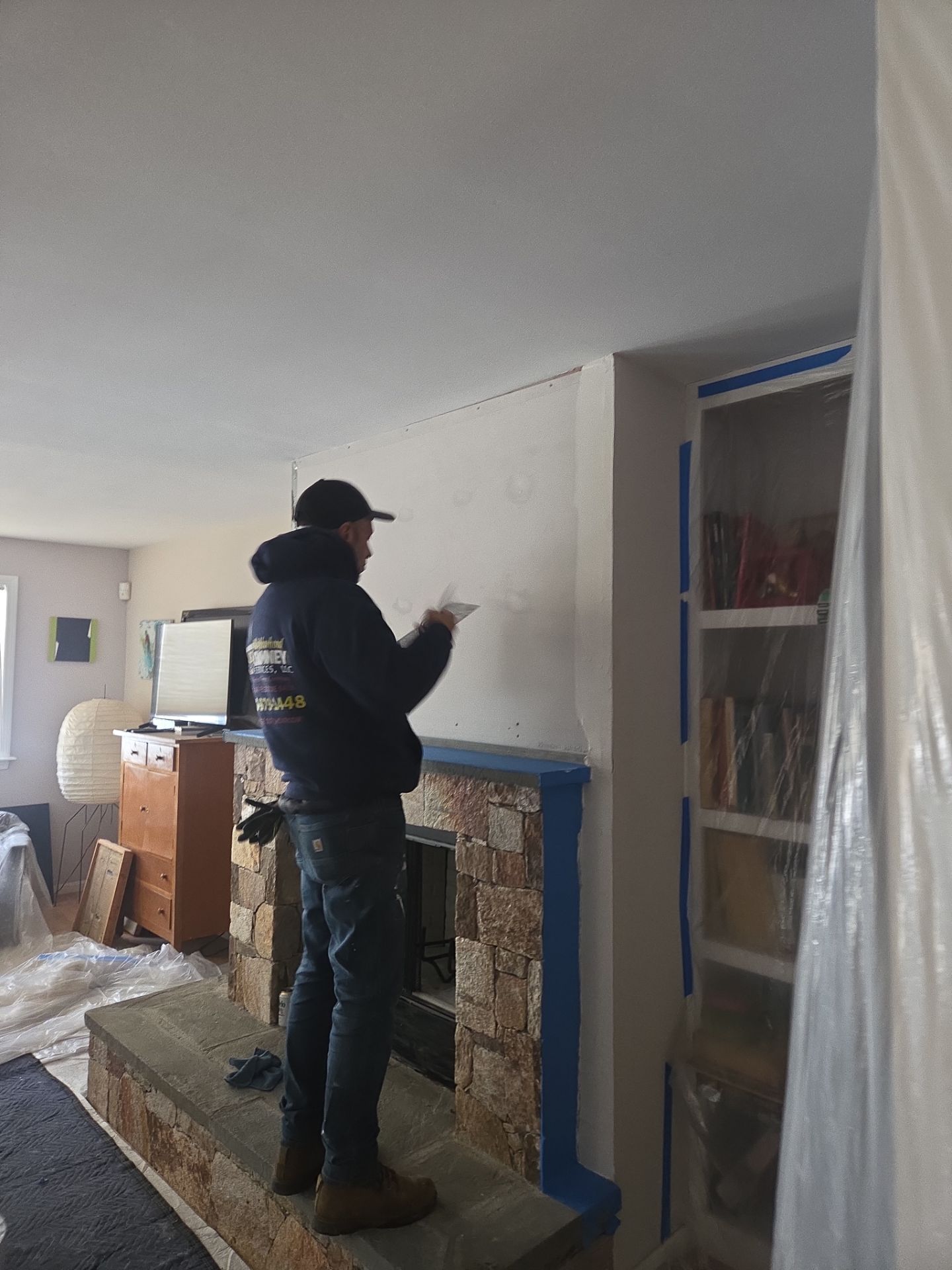 Wood Fireplace Replaced by Neighborhood Chimney Services 