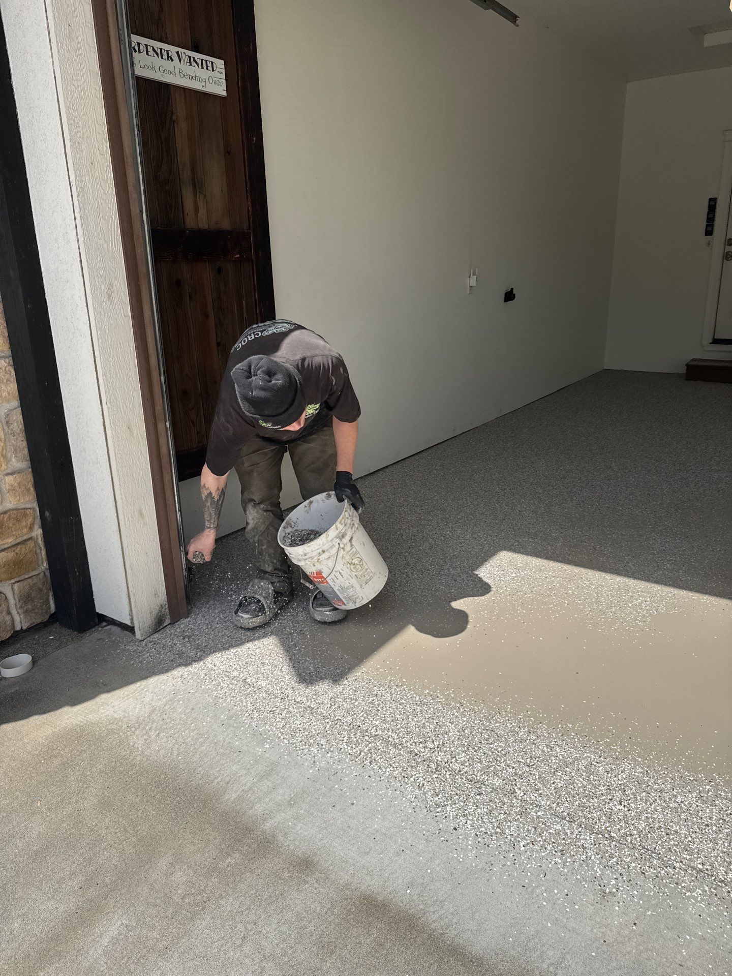 Pebble Beach Flake Garage Floor Coating in Richland by Croc Coatings, LLC