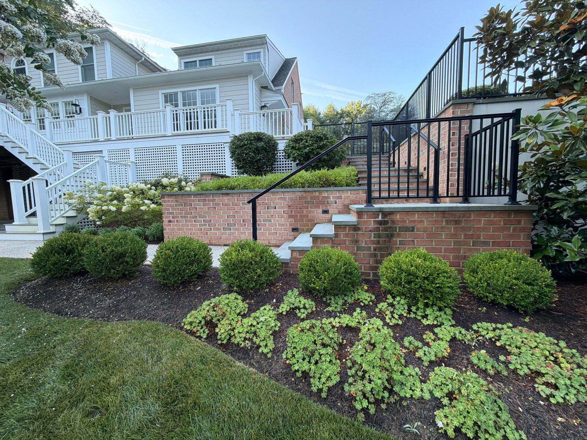 Composite Deck and Stone Paver Walkway power washing. by Baltimore Pressure Washers Inc.