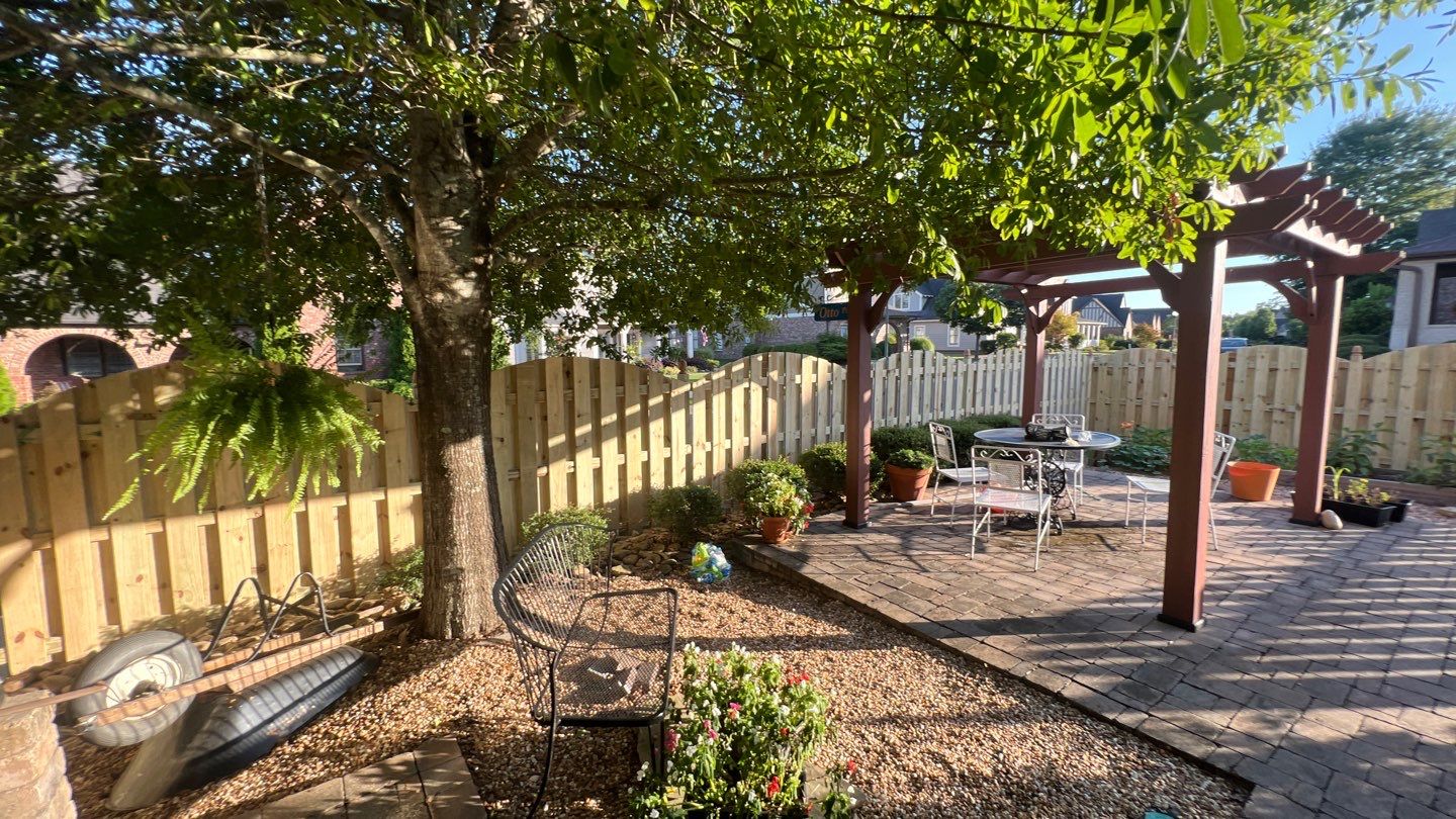 Chase Lake - Arched Shadowbox Fence by Pillar and Pine