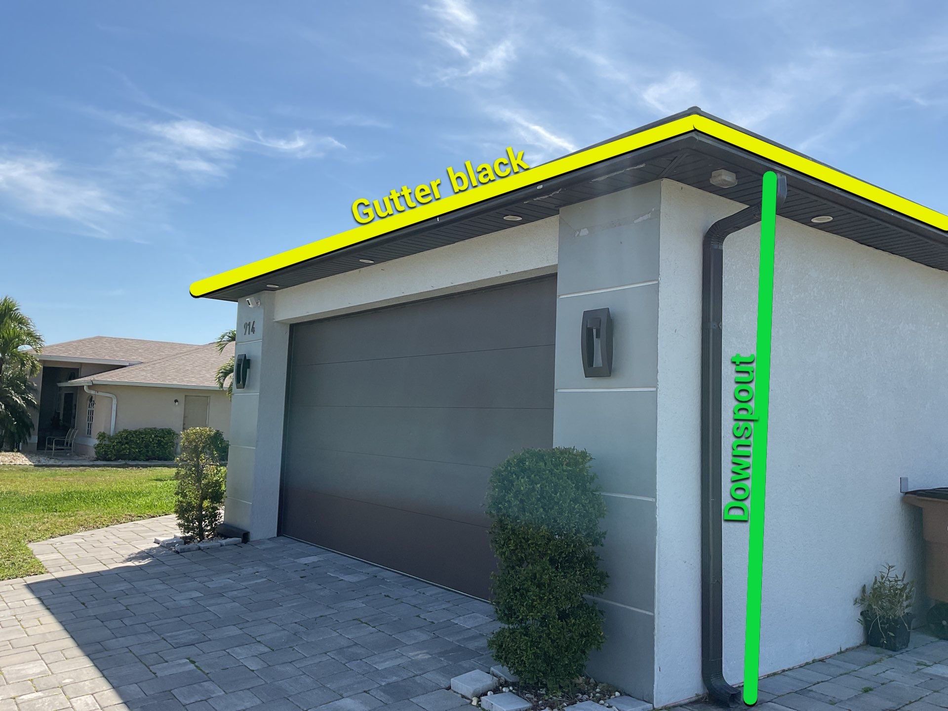 Black Seamless Gutters using 6 Inch Seamless Gutters in Cape Coral FL by Gutter Professors