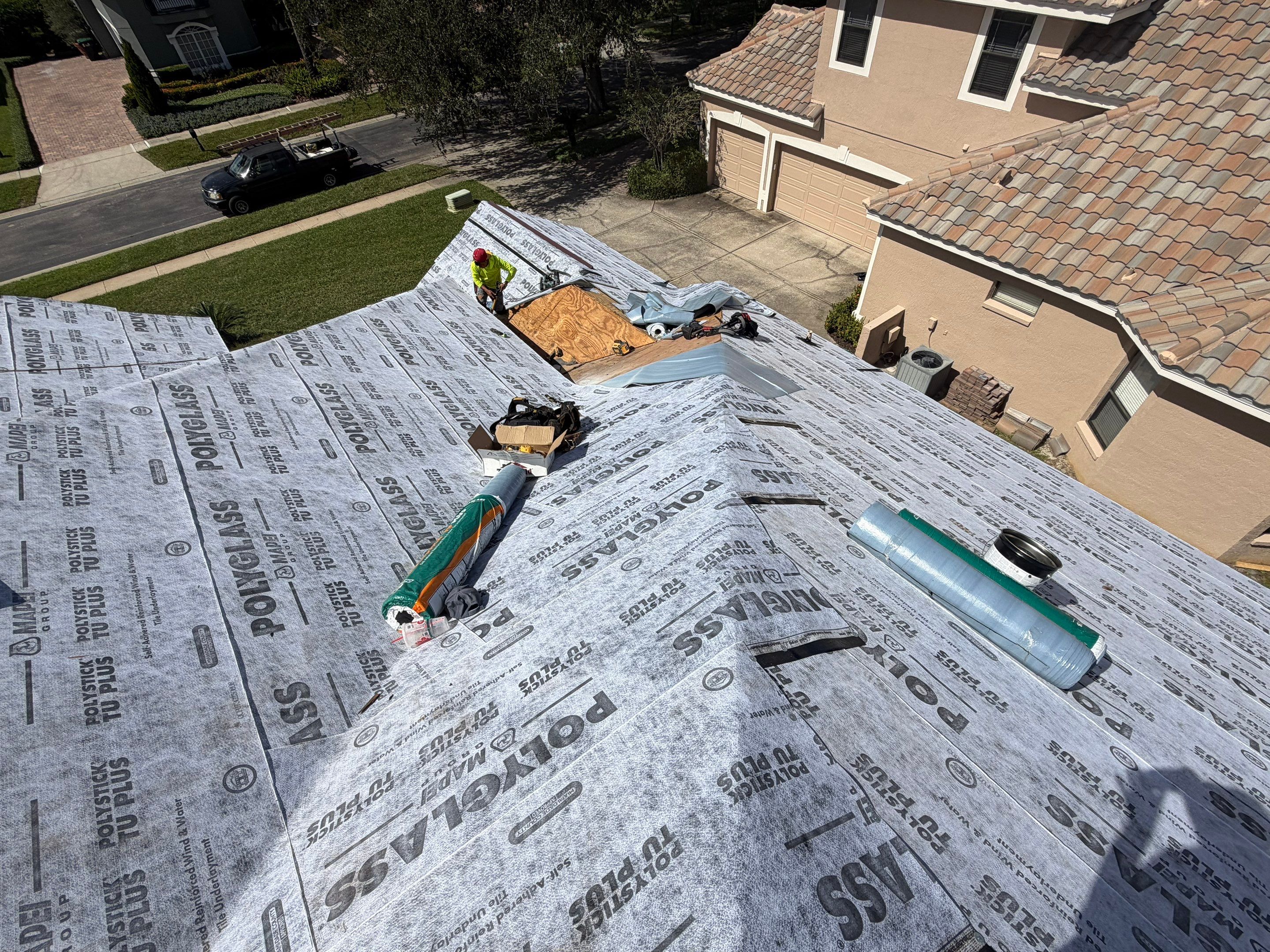 Full Concrete Tile Roof Replacement with Polyglass Underlayment in Orlando by Fortified Roofing Solutions Corp.
