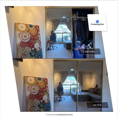 Closet Installation using wood