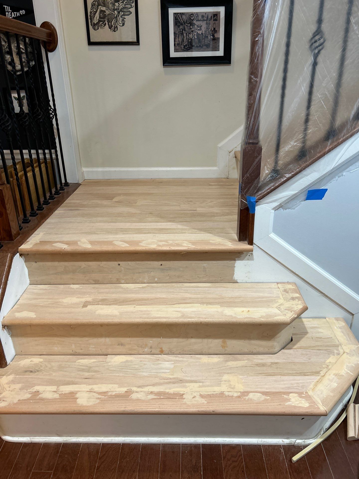 UPGRADE to solid oak stair treads by Footprints Floors of East Atlanta