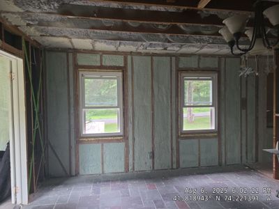 Master bedroom Exterior Walls using open cell spray foam