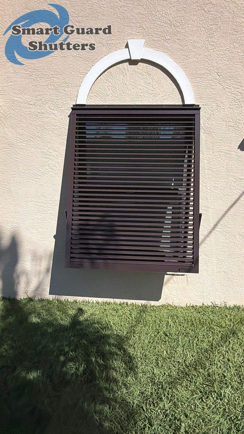 Impact Bahamas in Grey Brown by Smart Guard Shutters