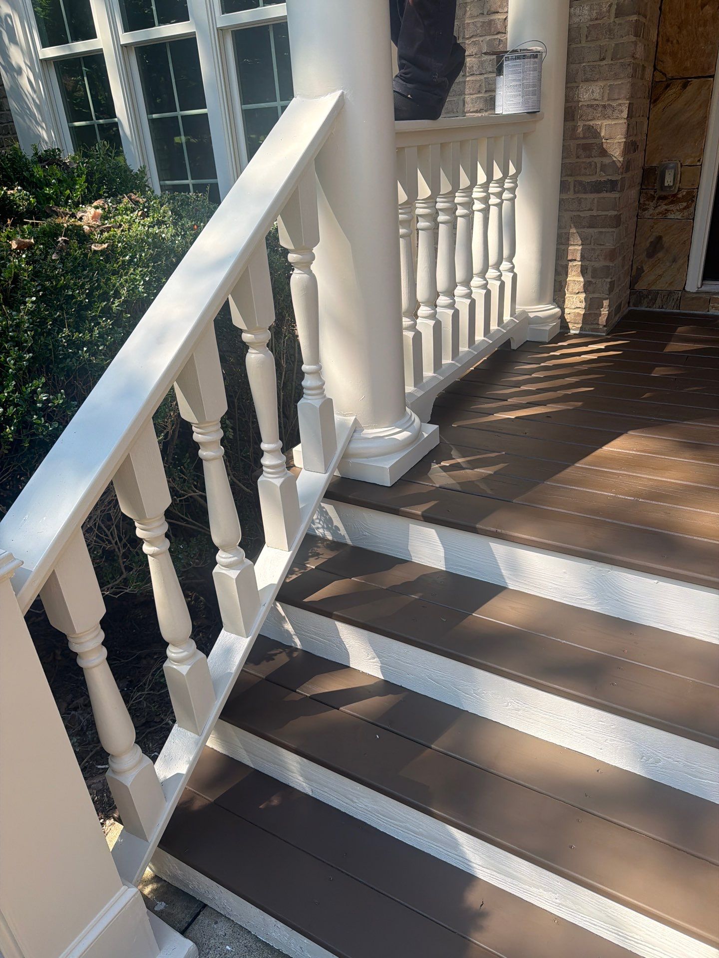 Alpharetta, GA Front Porch Replacement using Cedar Decking by Nelson Exteriors