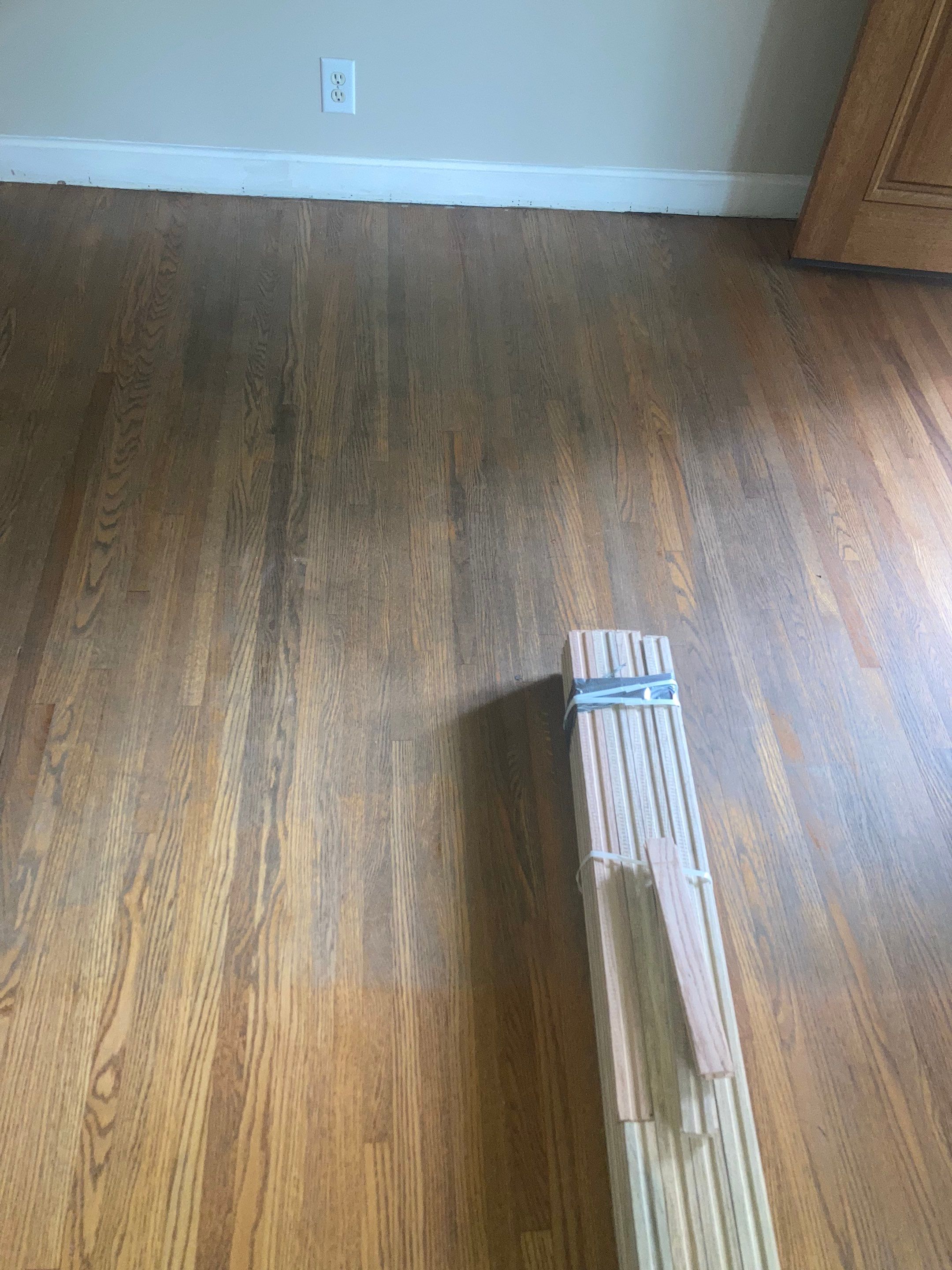 Red and White oak refinish with Duraseal Special Walnut Stain by Footprints Floors of Nashville