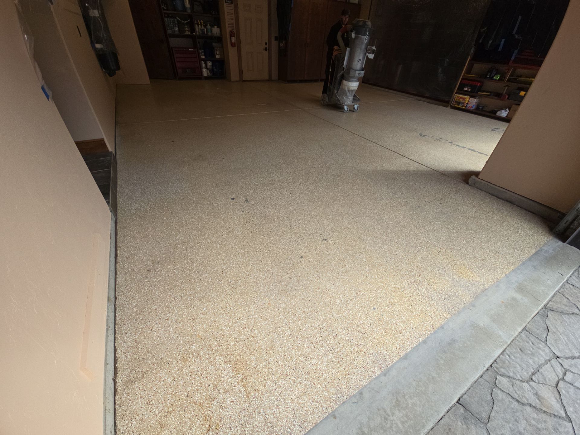 Garage Transformation using Chestnut by Croc Coatings, LLC
