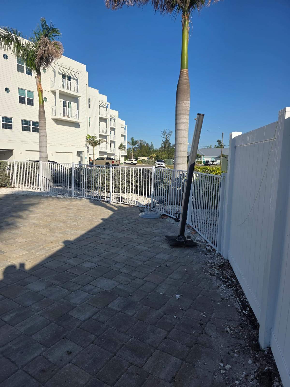 White Aluminum Railing Installation for Commercial Property in Port Charlotte by True Fence LLC