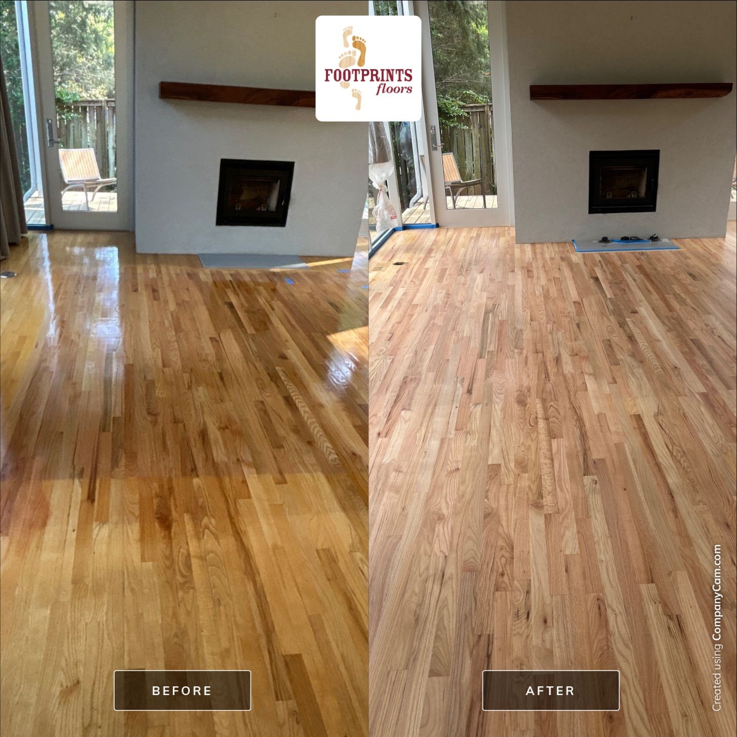Natural Red Oak floor refinish by Footprints Floors of East Atlanta