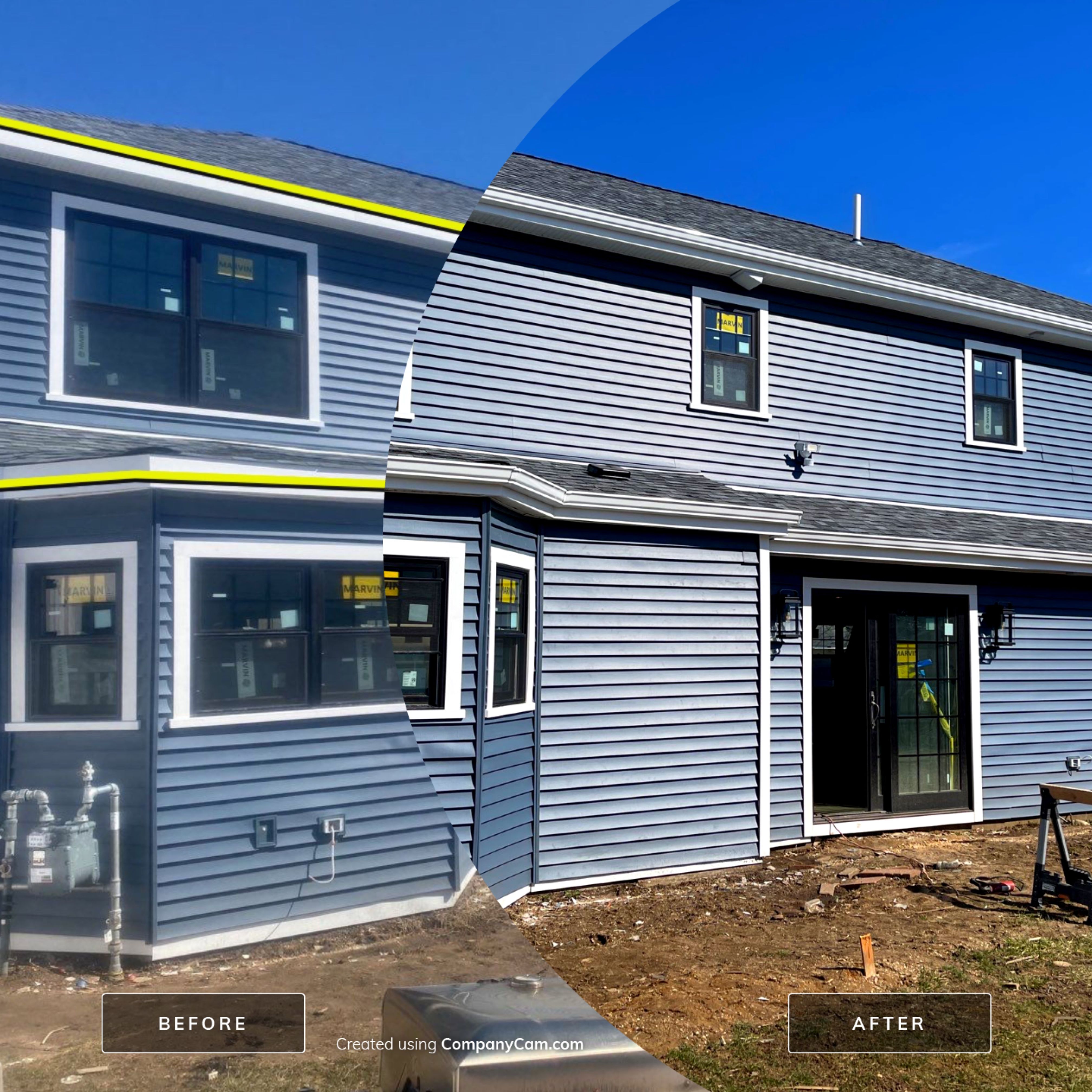 Full House Installation 5" white seamless gutters 2x3 leaders by Above All Gutters
