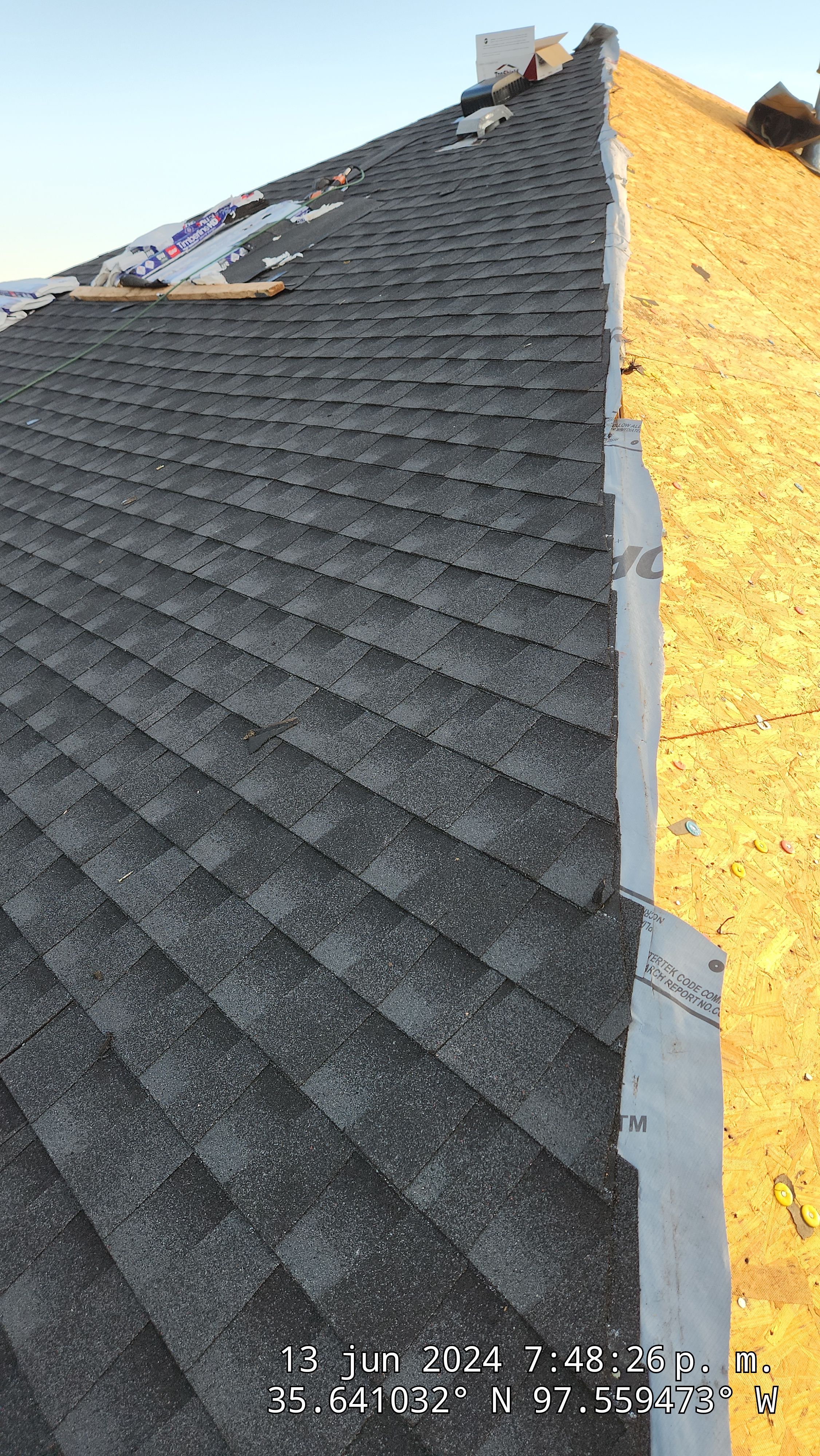 Reroof using GAF HDZ in Charcoal by Castillo Roofing