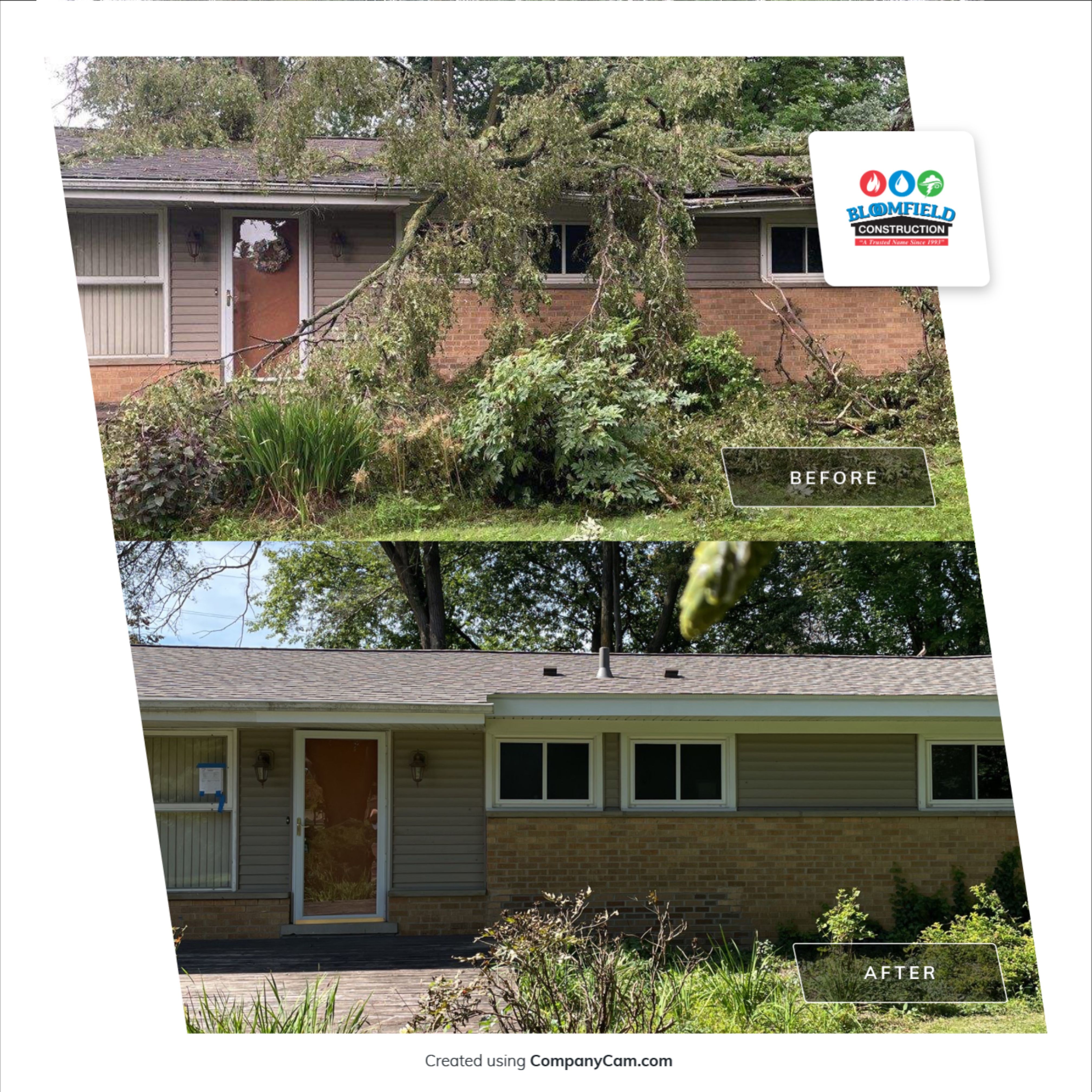 Storm Damage - Exterior Repairs by Bloomfield Construction & Restoration