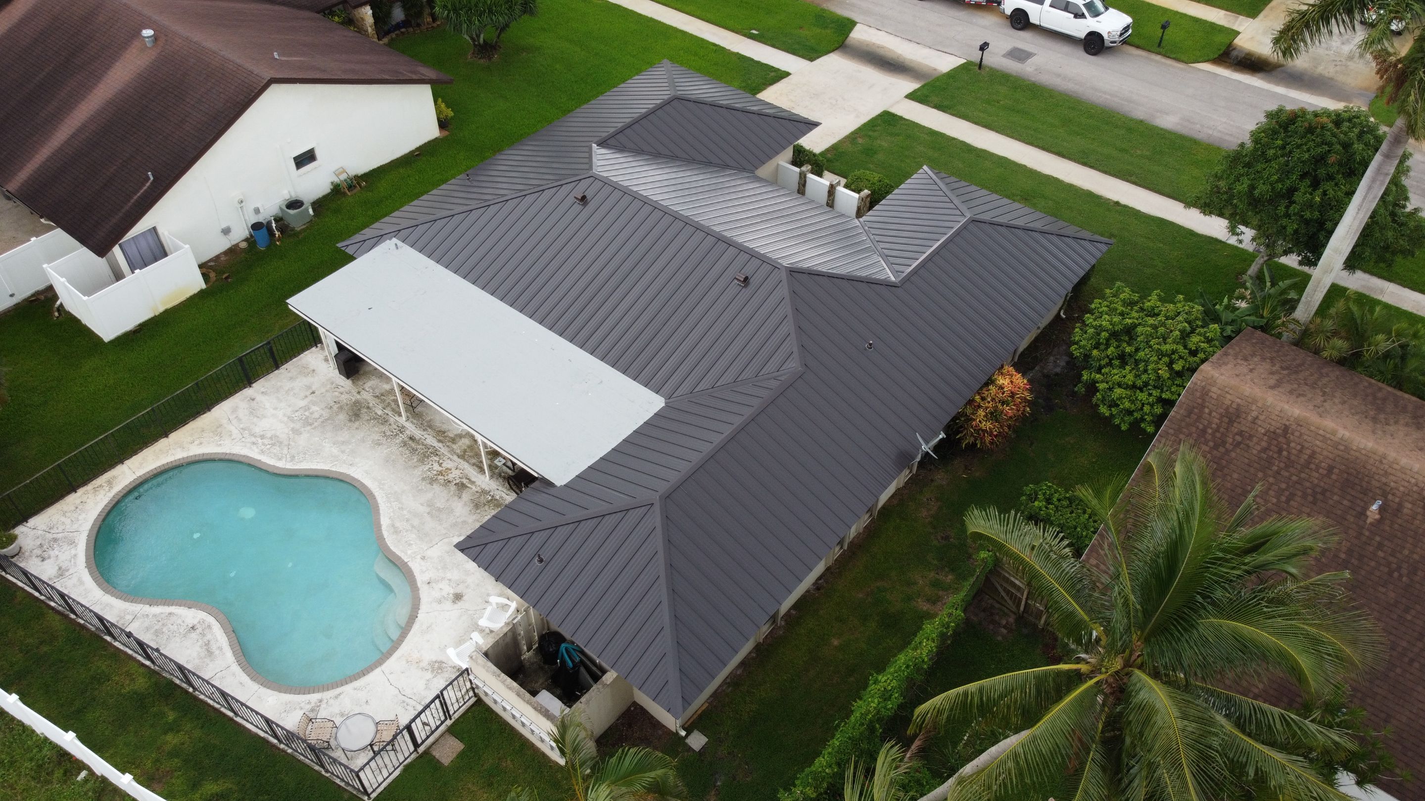 Residential Roofing Installation using 1" Nail strip metal roof by BLUES BROTHERS ROOFING