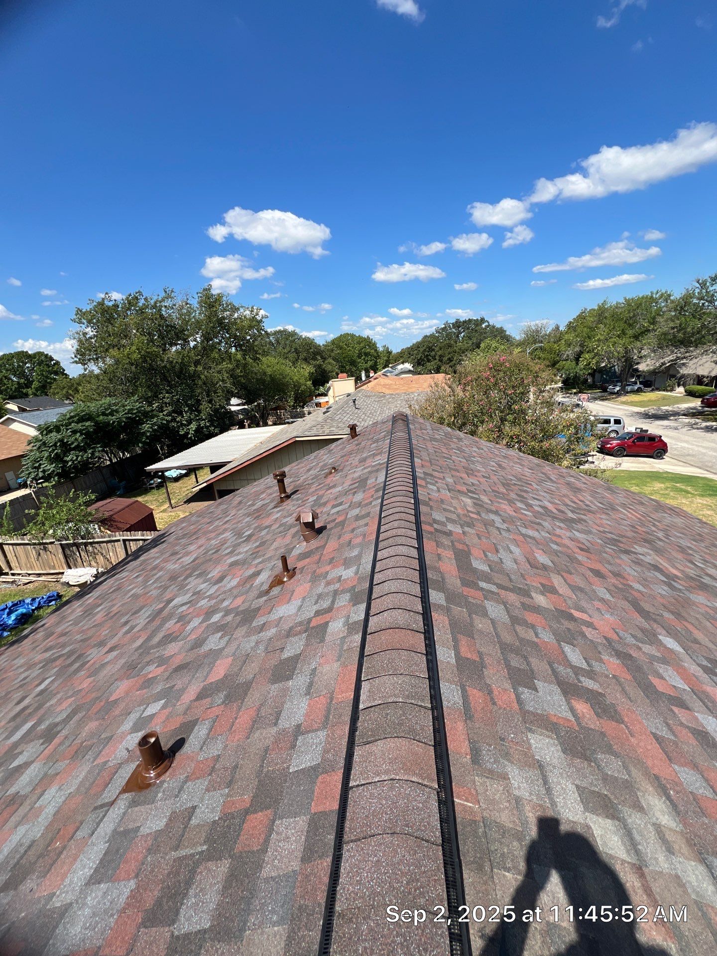 Merlot Roof Replacement & Tinted Skylight Installation | San Antonio, TX by Ayan Roofing