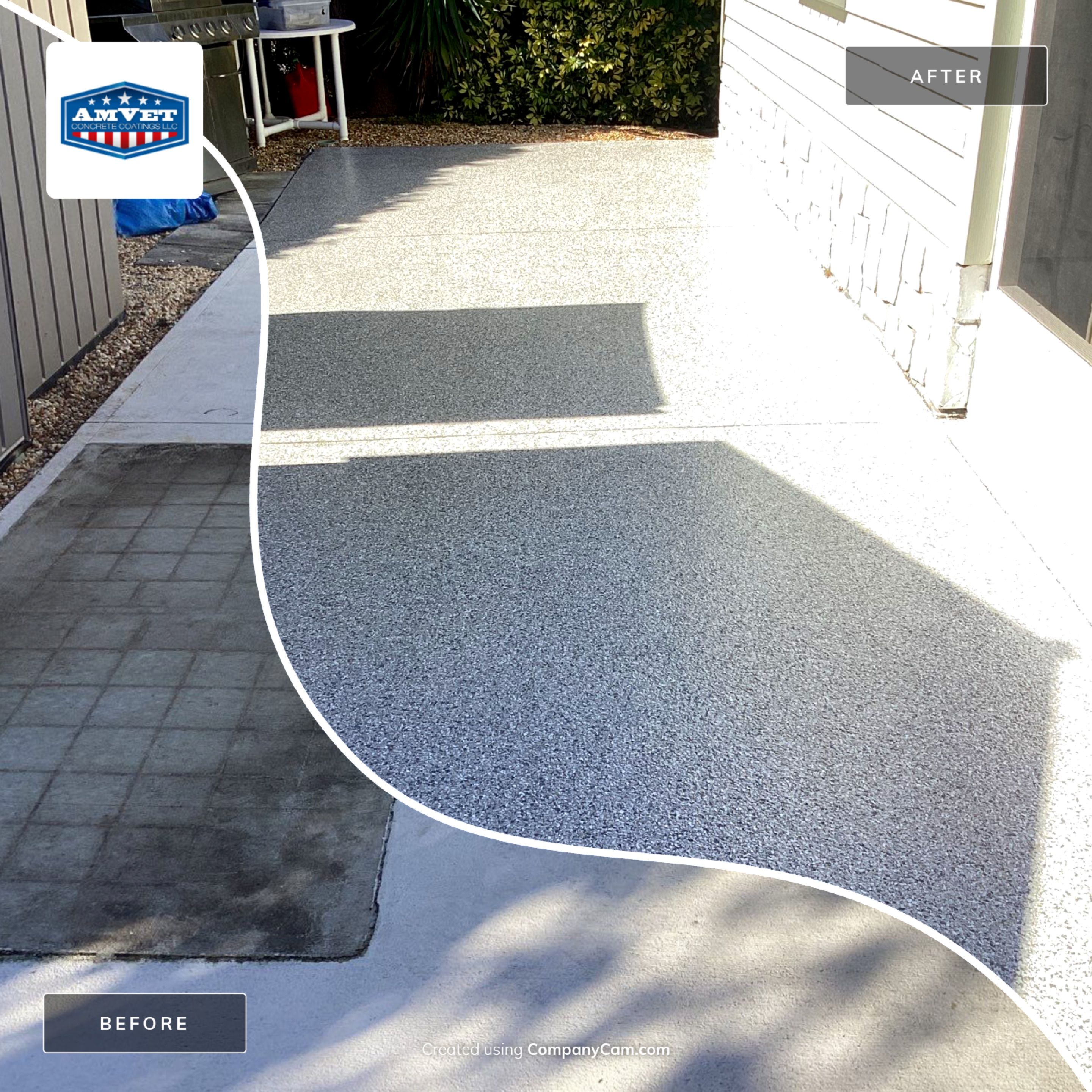 Driveway using Mt Everest by Amvet concrete coatings llc