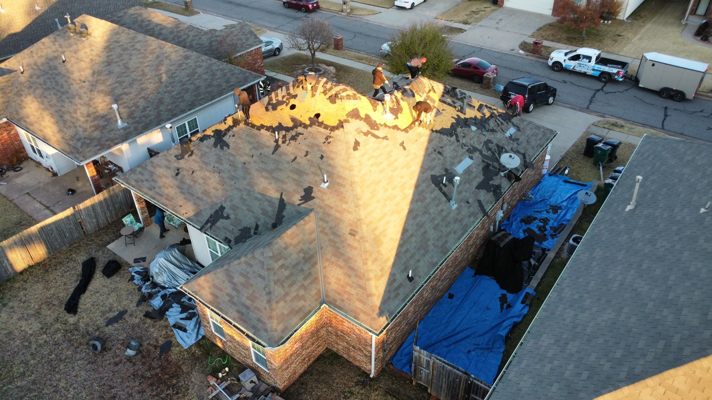 Install of Roofing system after tornado in oklahoma city! by Icon Roofing And Construction