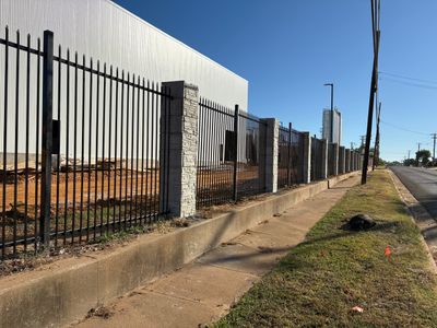 Commercial Fencing - Wrought Iron with Concrete columns