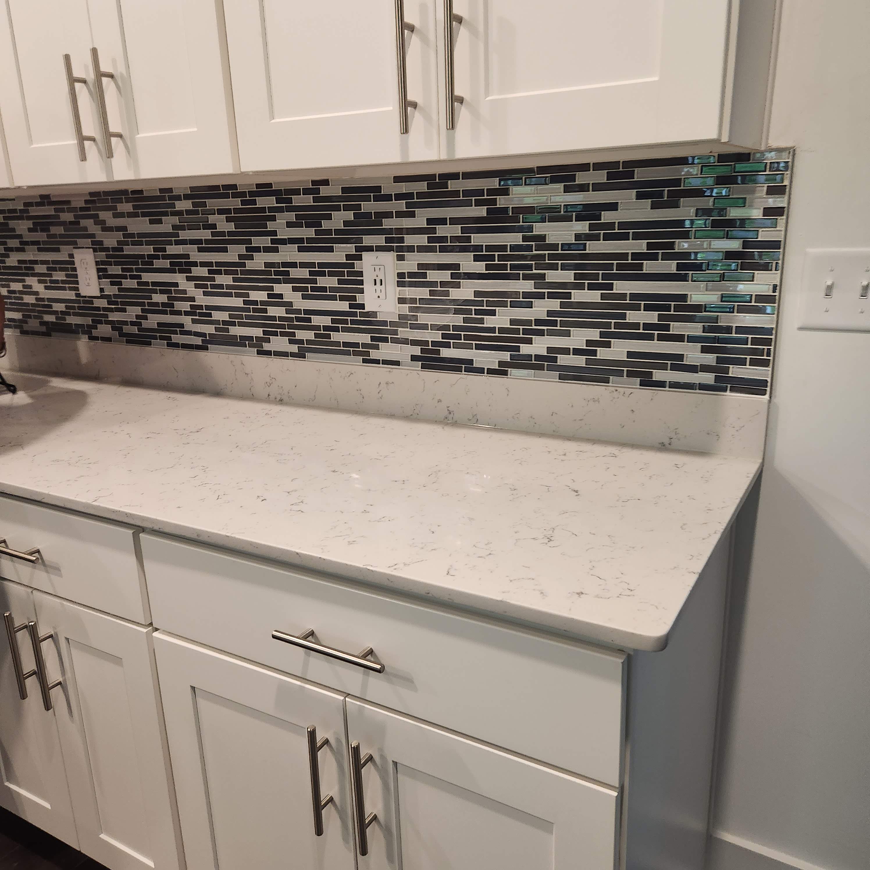 Glass Tile Kitchen Backsplash by Footprints Floors Morristown