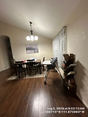 Modern Dining Room Renovation With Dark Wood Flooring in Chandler